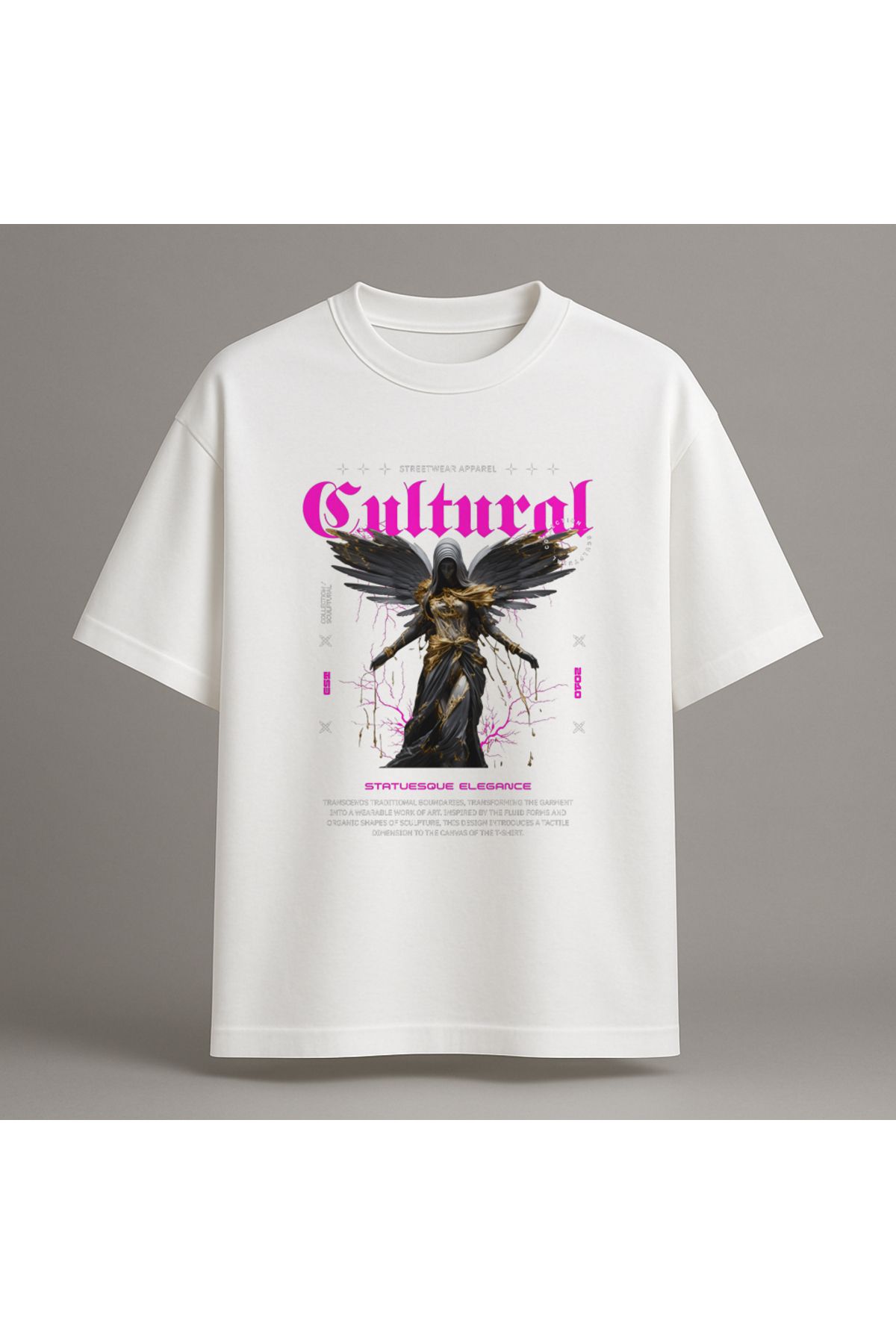Fuco Supply Beyaz Oversize Baskılı Tişört – Unisex Rahat Kesim Streetwear