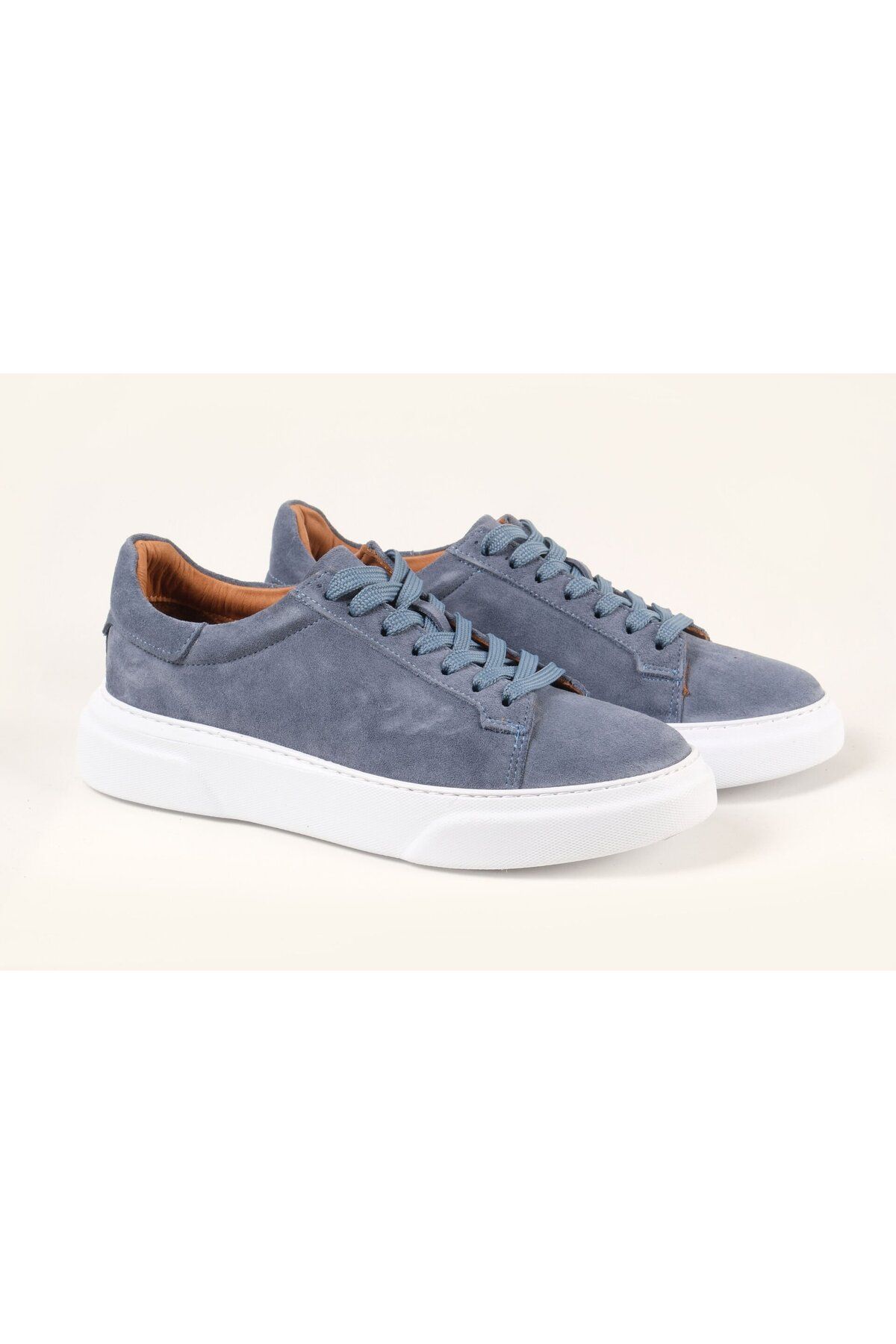 Massa Hakiki Suede Deri Mavi Sneakers-42 - Mavi-06