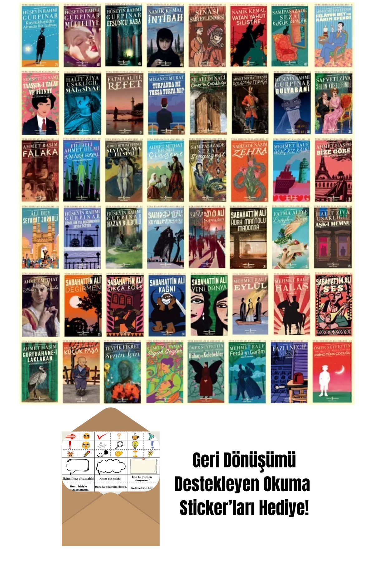 TÜRKİYE İŞ BANKASI KÜLTÜR YAYINLARI İş Bankası Türk Edebiyatı Klasikleri 48 Kitap Full Set + Okuma Sticker'ları