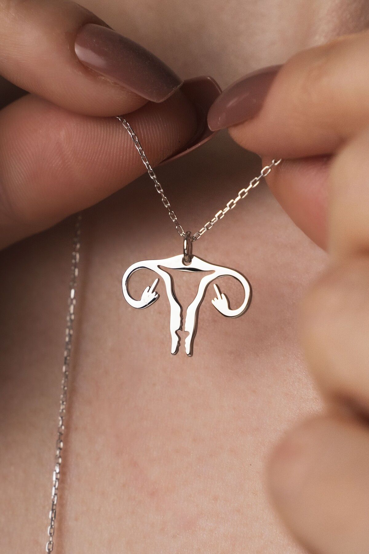 TigerxlJewellery 925 Ayar Feminen Sembol Gümüş Kolye