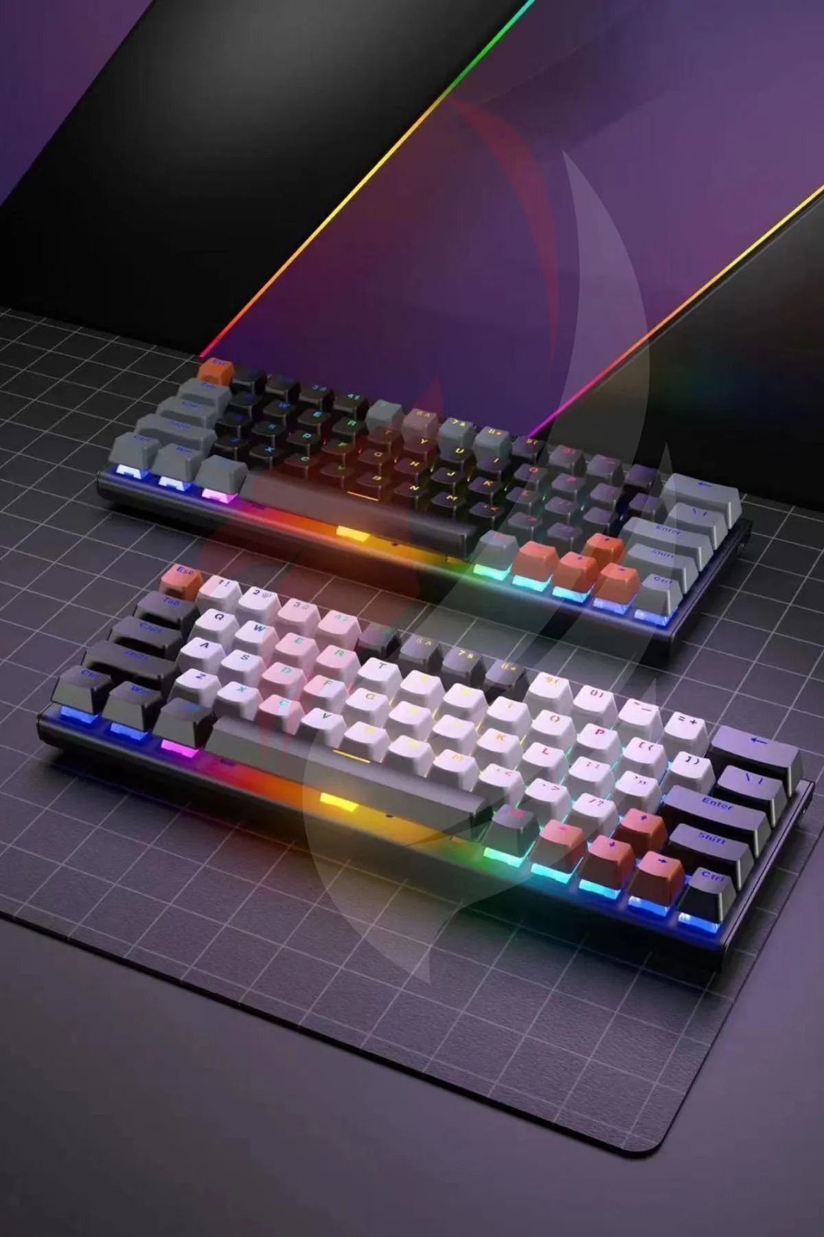 Everest Grup Trol Blue Switch Mini Rgb Klavye Mekanik 62 Tuşlu Usb Tip-c Kablosu