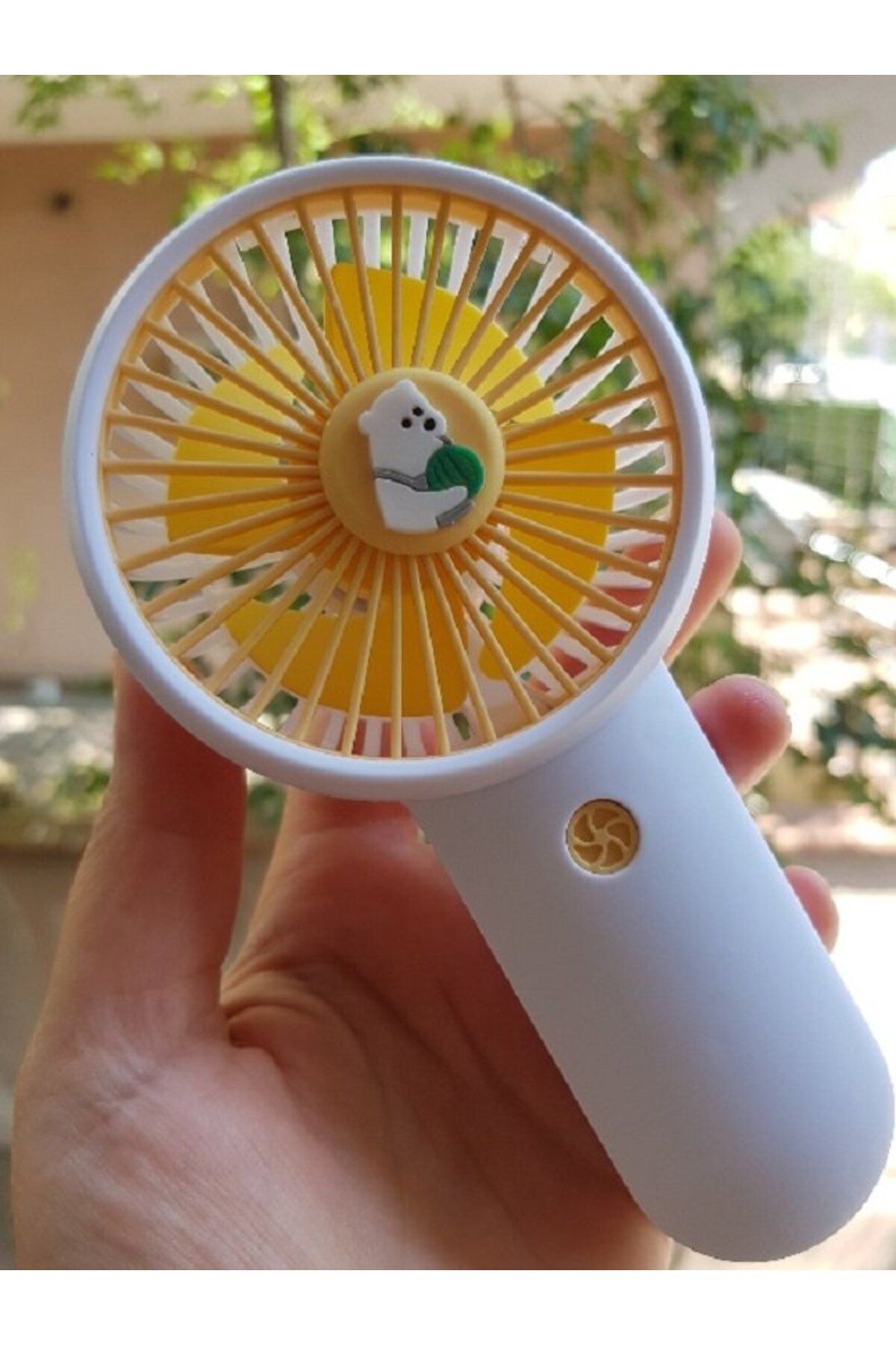 Brokoli Home Şarjli Mini El Fanı Masa Fanı Soğutucu Masa Üstü Vantilatör Usb Stantlı Cep Telefonu Tutucu Sarı