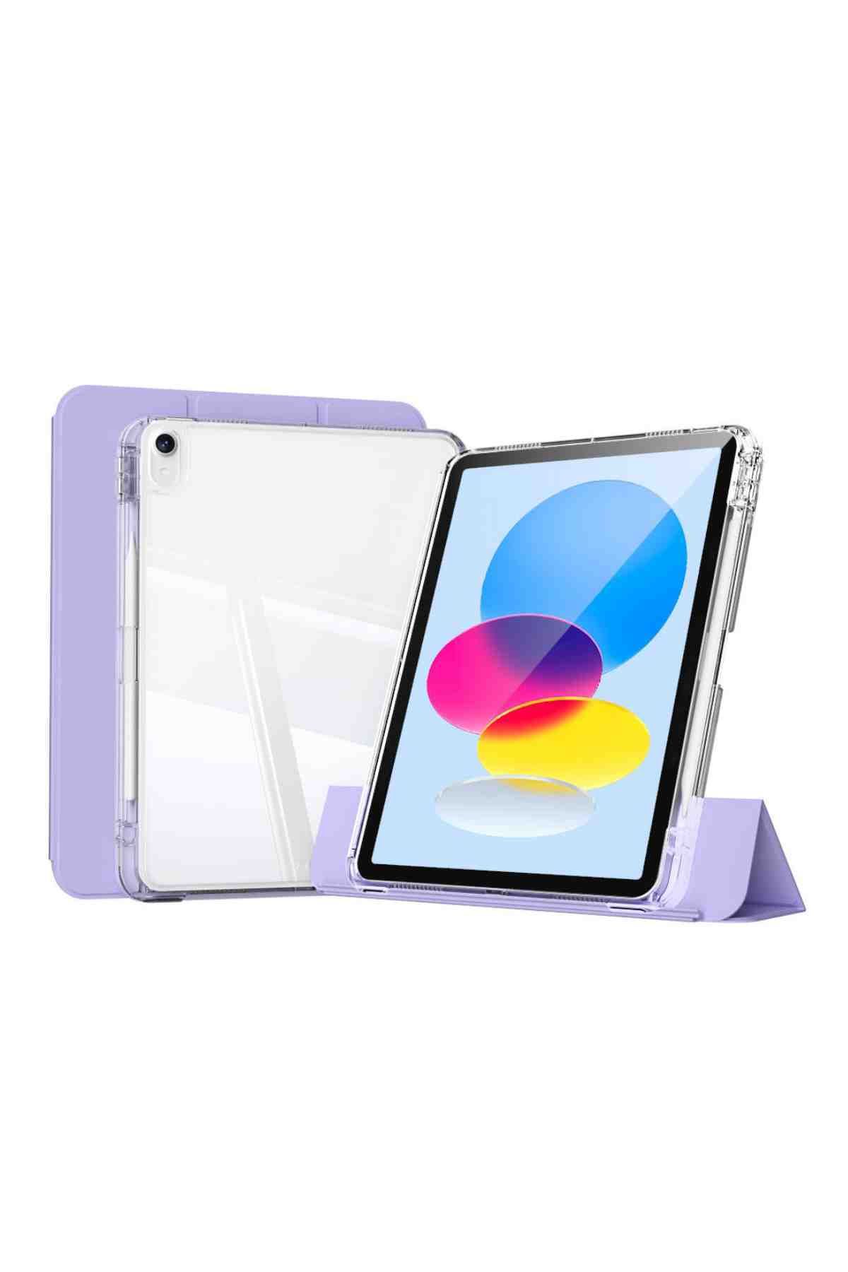 Fuchsia iPad 11. Nesil Uyumlu A16 2025 Airbagli Manyetik Ayrılabilen Fuchsia Sliding Tablet Kılıfı