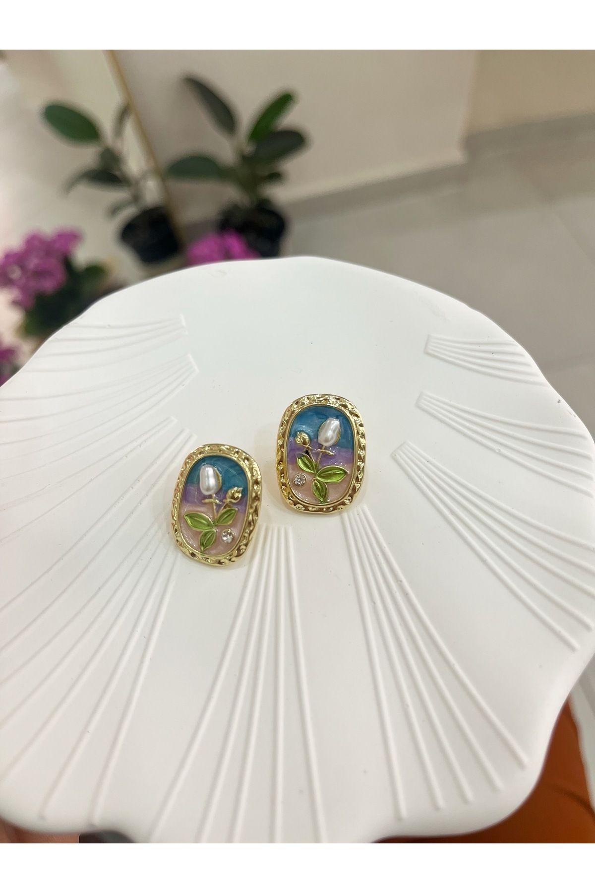 FirstRoseStore Vintage Çelik Küpe