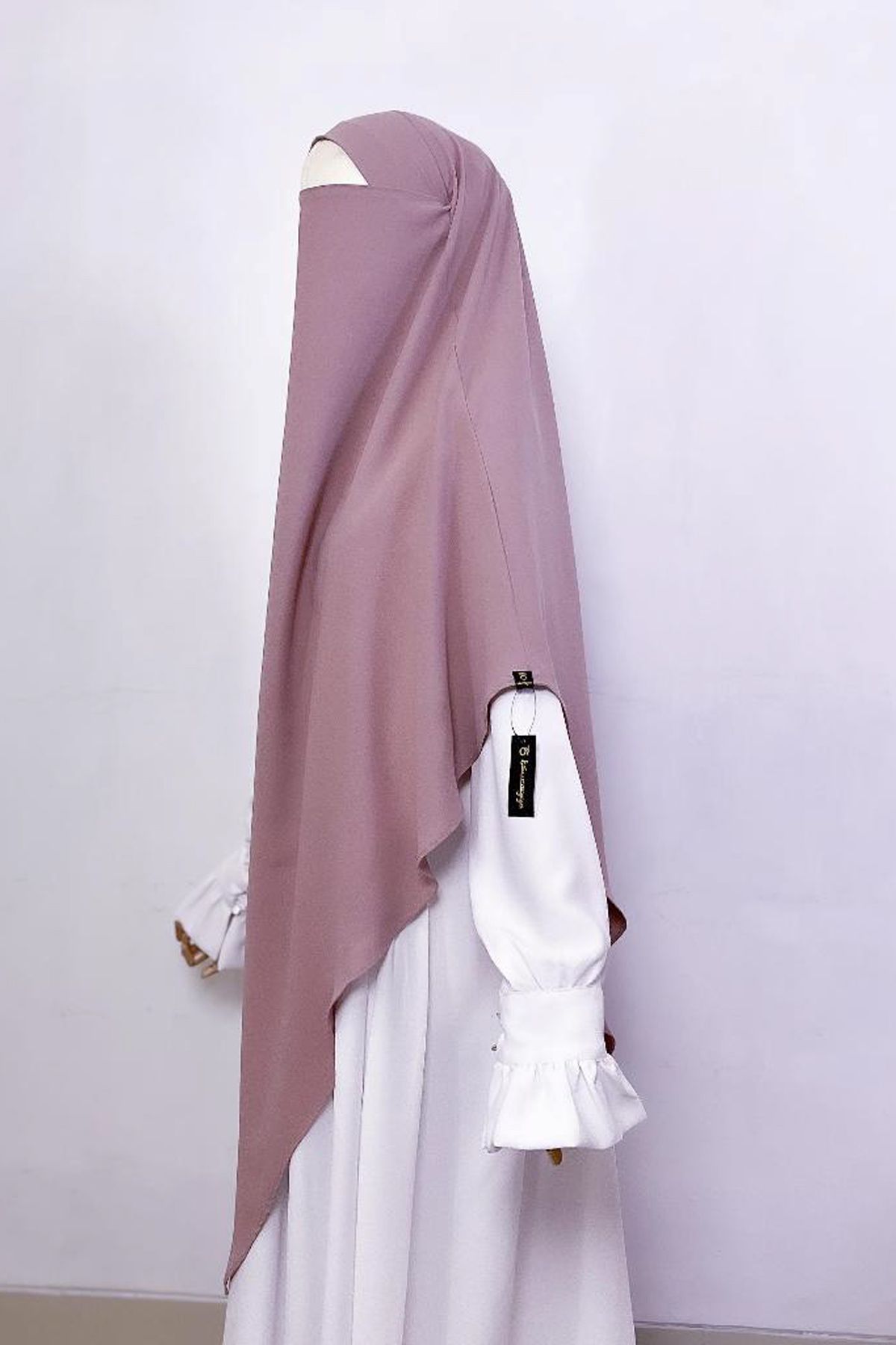 Hasna Tesettür Medine Sultan Baş Uzun ÜÇGEN Sufle Khimar Anti UV Mazen 110 x 150 cm Haki Renk