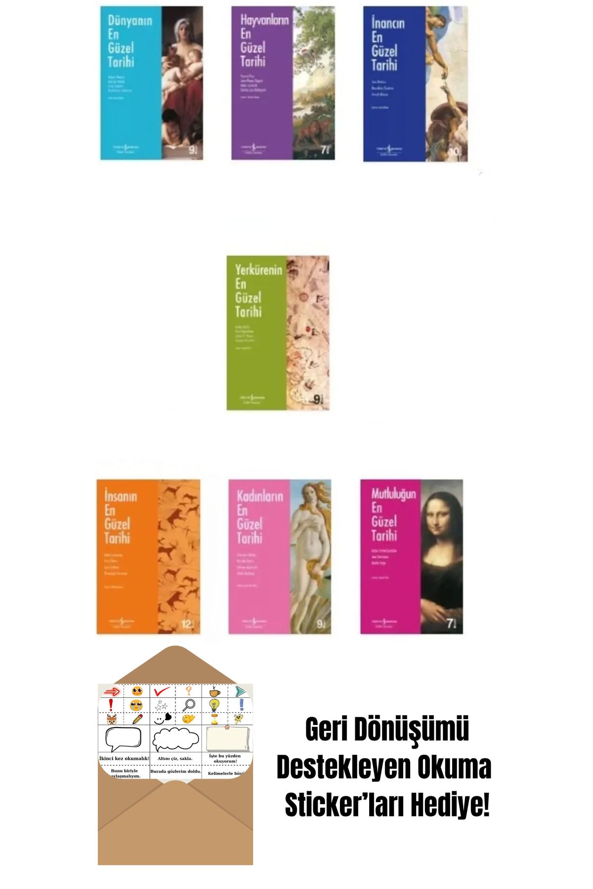 TÜRKİYE İŞ BANKASI KÜLTÜR YAYINLARI İnsanın En Güzel Tarihi 7 Kitap Set + Okuma Sticker'ları