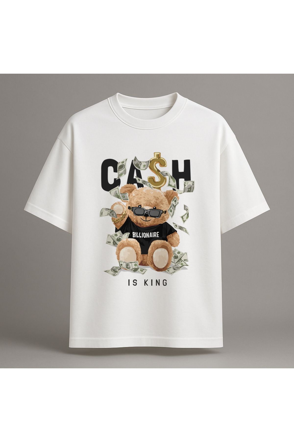 Fuco Supply Beyaz Oversize Baskılı Tişört – Unisex Rahat Kesim Streetwear