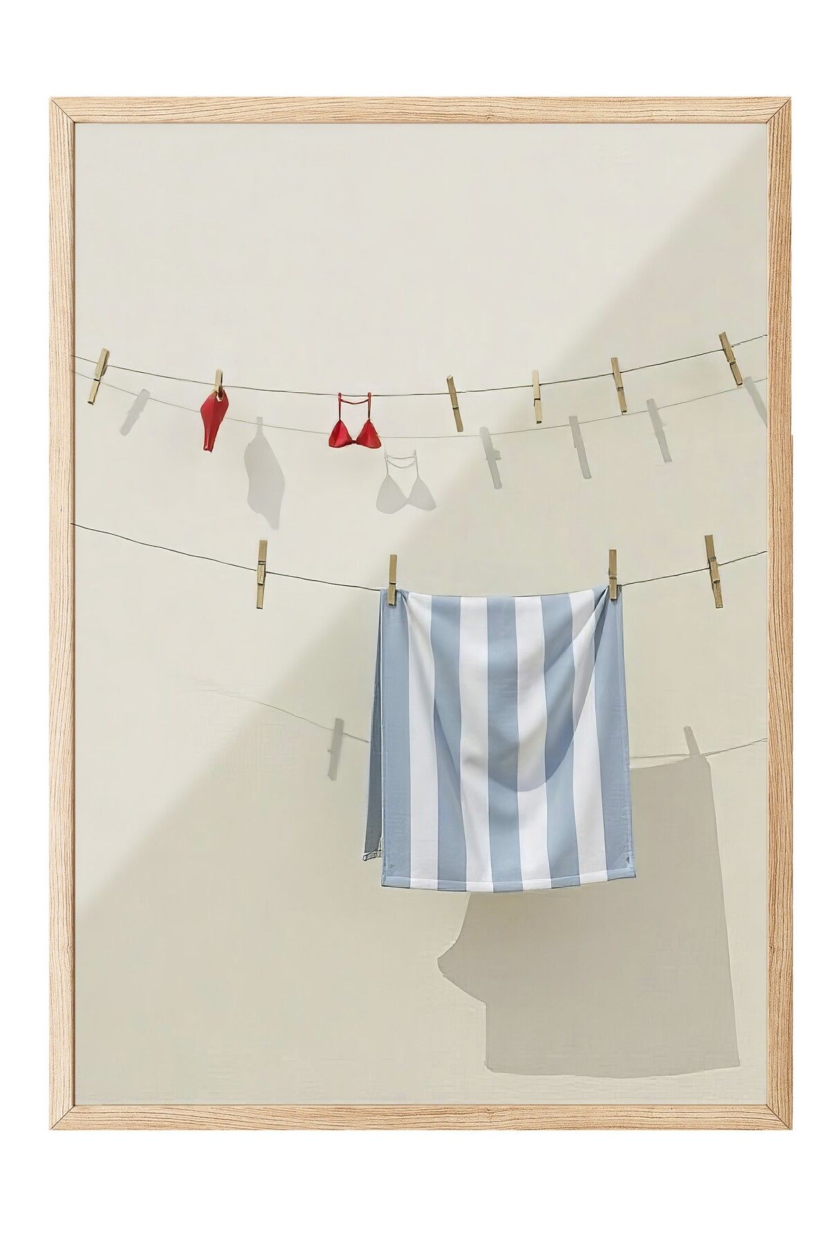 Postifull Ahşap Çerçeveli Poster, Bikini, Fotoğraf, Kırmızı Renk Poster, 2025 Yaz Seçkisi, NO:109699