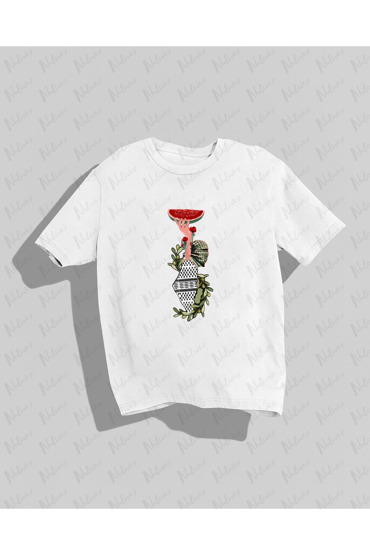 Nulivez Filistin Tasarımı Baskılı Yüksek Kalite Kompakt Unisex Oversize T-Shirt