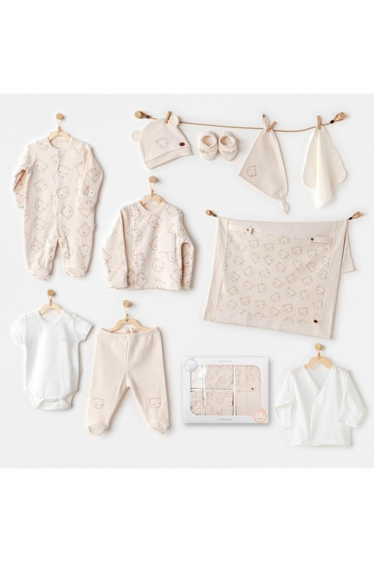 Toptan Bulurum Andywawa AC25181 Bear Time 10'Lu Hastane Çıkışı Light Beige