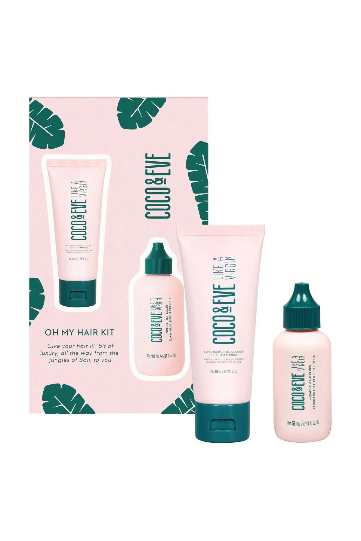 Coco & Eve Oh My Saç Seti, Süper Besleyici Maske + Mucize Saç İksiri ile Derin Onarım