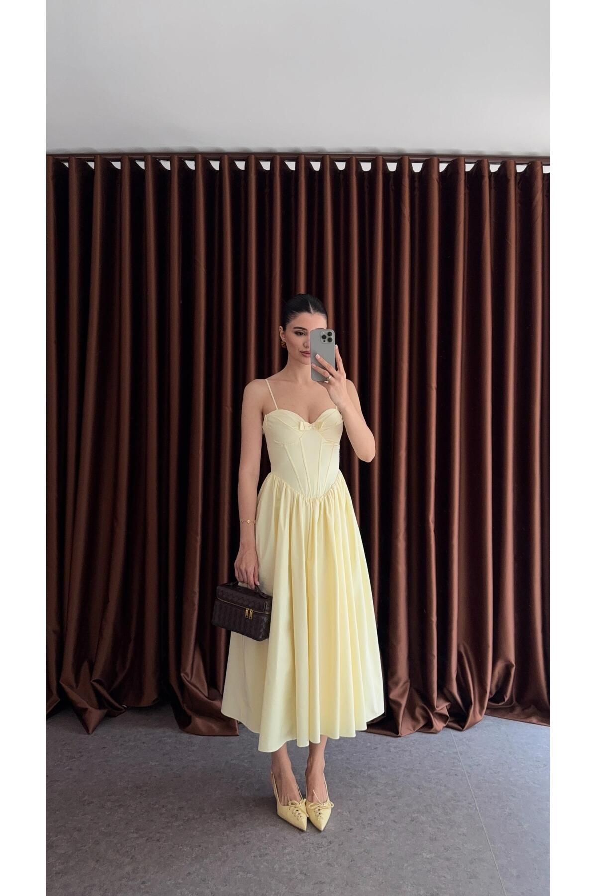 HAZELANNA Balenli Butter Yellow Elbise