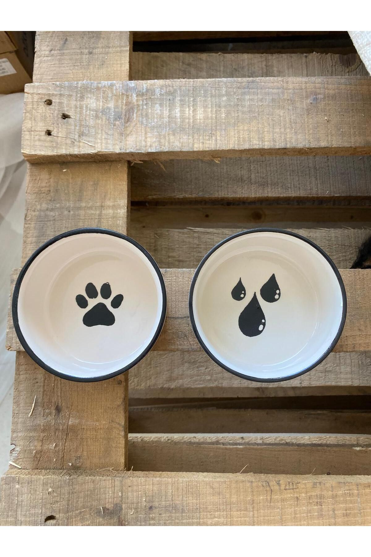 HızlıTrend 2'li Seramik Kedi köpek mama kabı (300ml)
