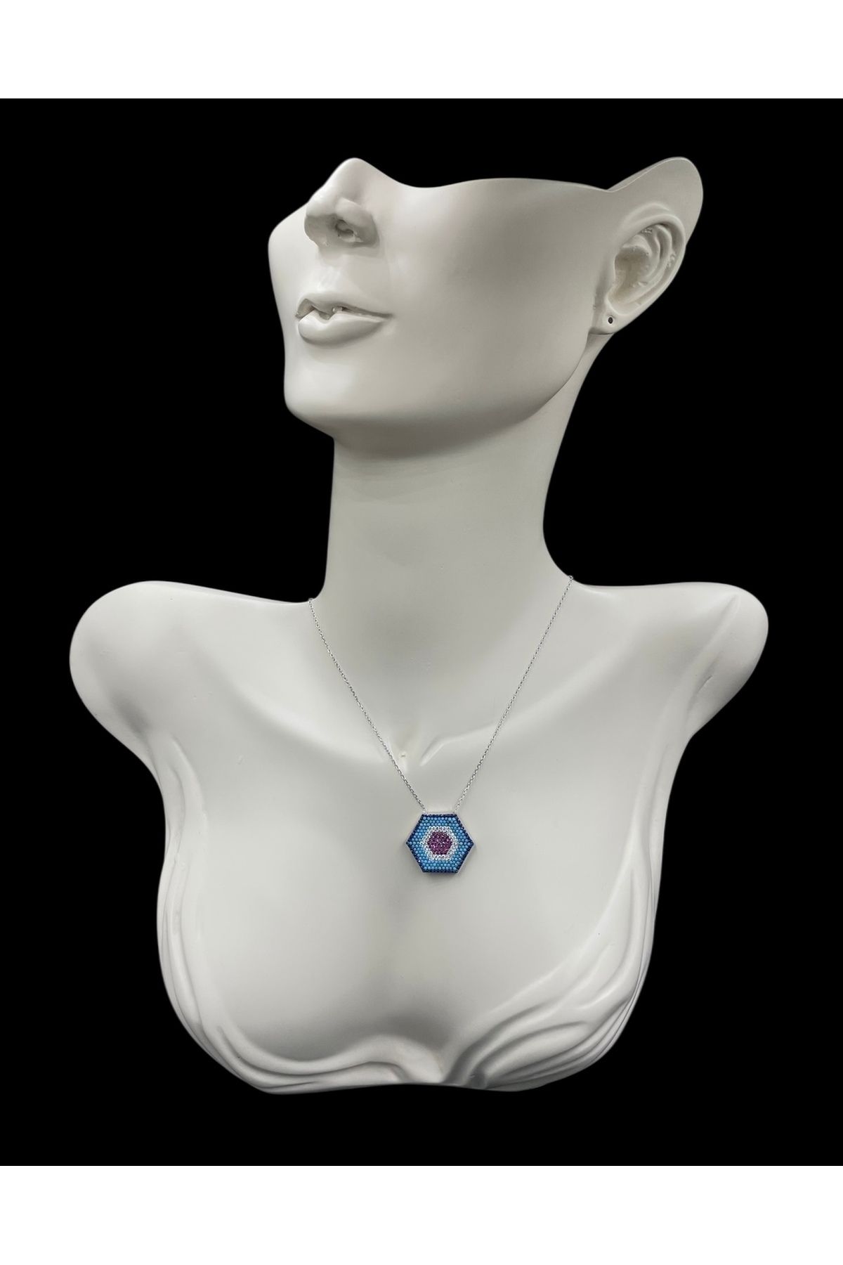 nefjewelrydesign 925 Ayar Gümüş 48cm Nazar Zirkon Taşlı Göz Kolye