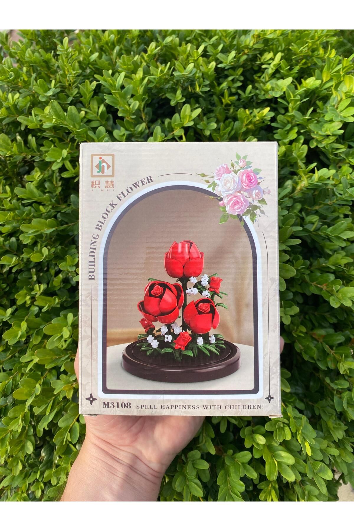 Innovate Store Kırmızı Gül Yapı Blokları Seti Özel Hediyelik Ölümsüz Çiçek 151 Parça