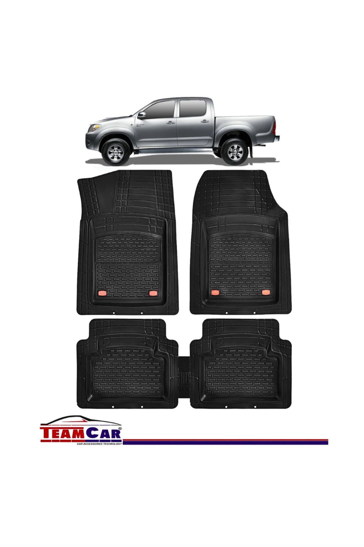 TEAMCAR Covorase Auto Tip Tavita Toyota Hilux Vii (2005-2015) Negru - One Size