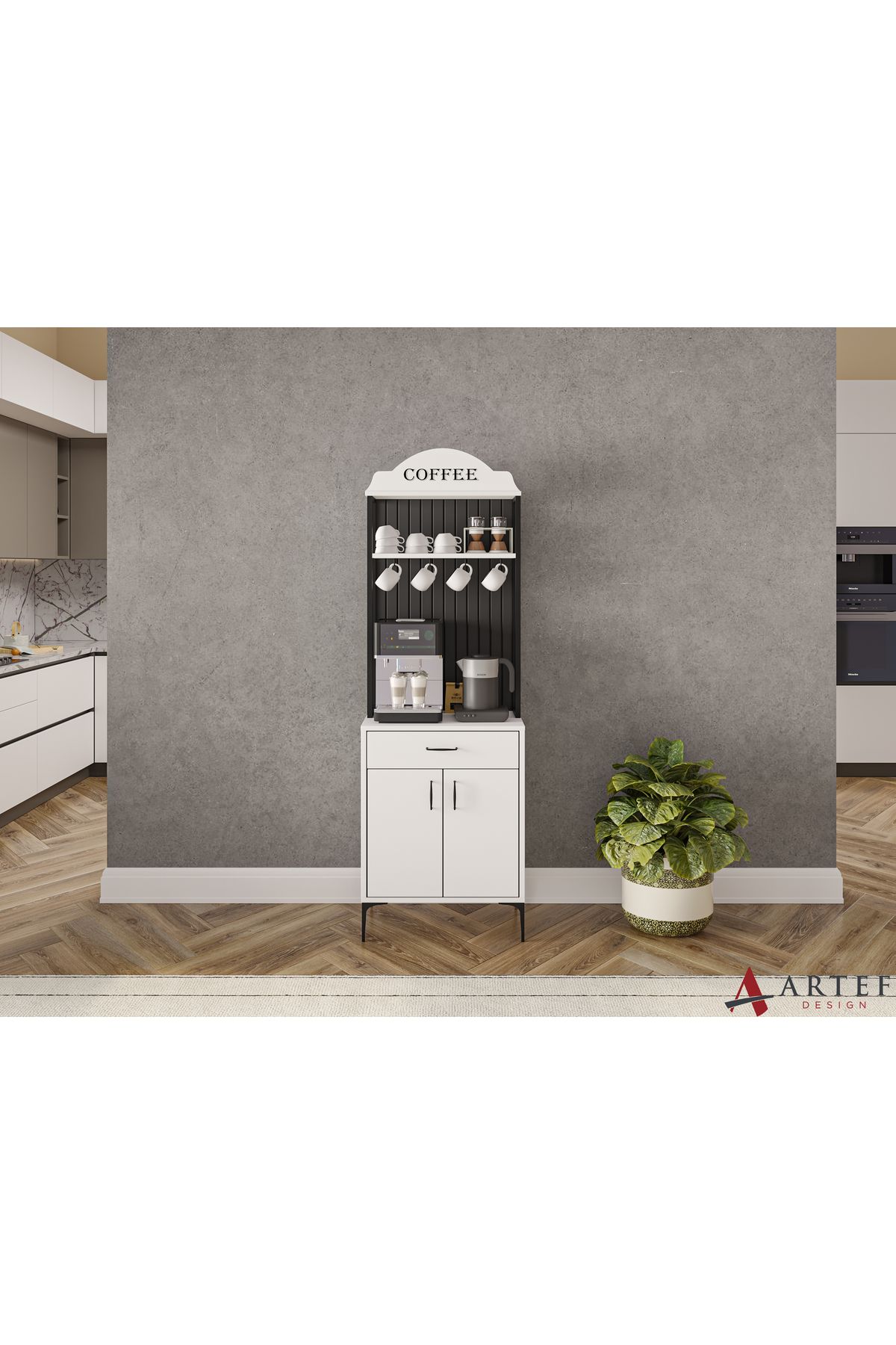 ARTEFDESIGN Artef Design The Coffee Nook Minimal Kahve Köşesi Dolabı