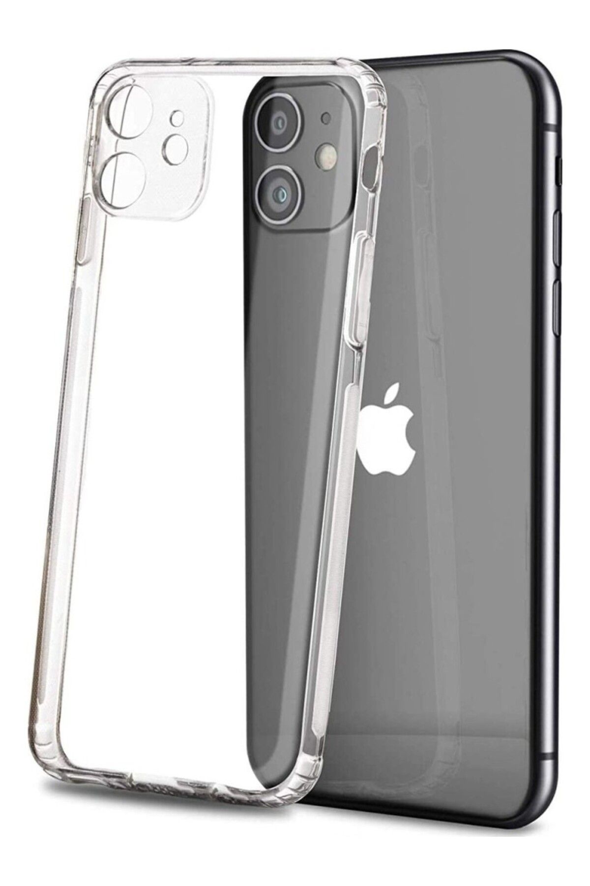 TezMax Apple iPhone 11 Uyumlu Kapak Kamera Korumalı Şarj Tıpalı Şeffaf Silikon Kılıf