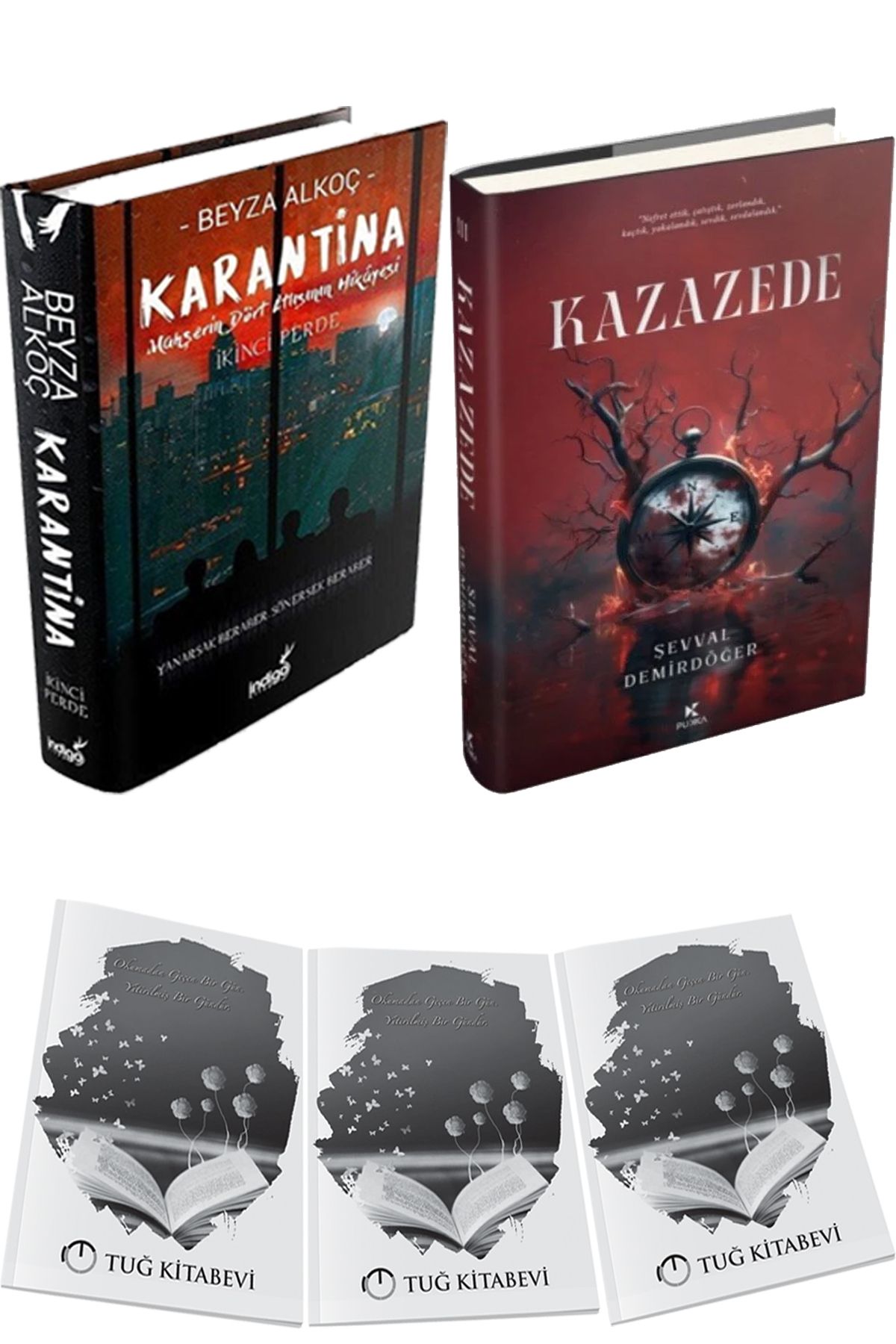 İndigo Kitap Karantina 2 Ciltli ve Kazazede 3 Ciltli + Hediyeli