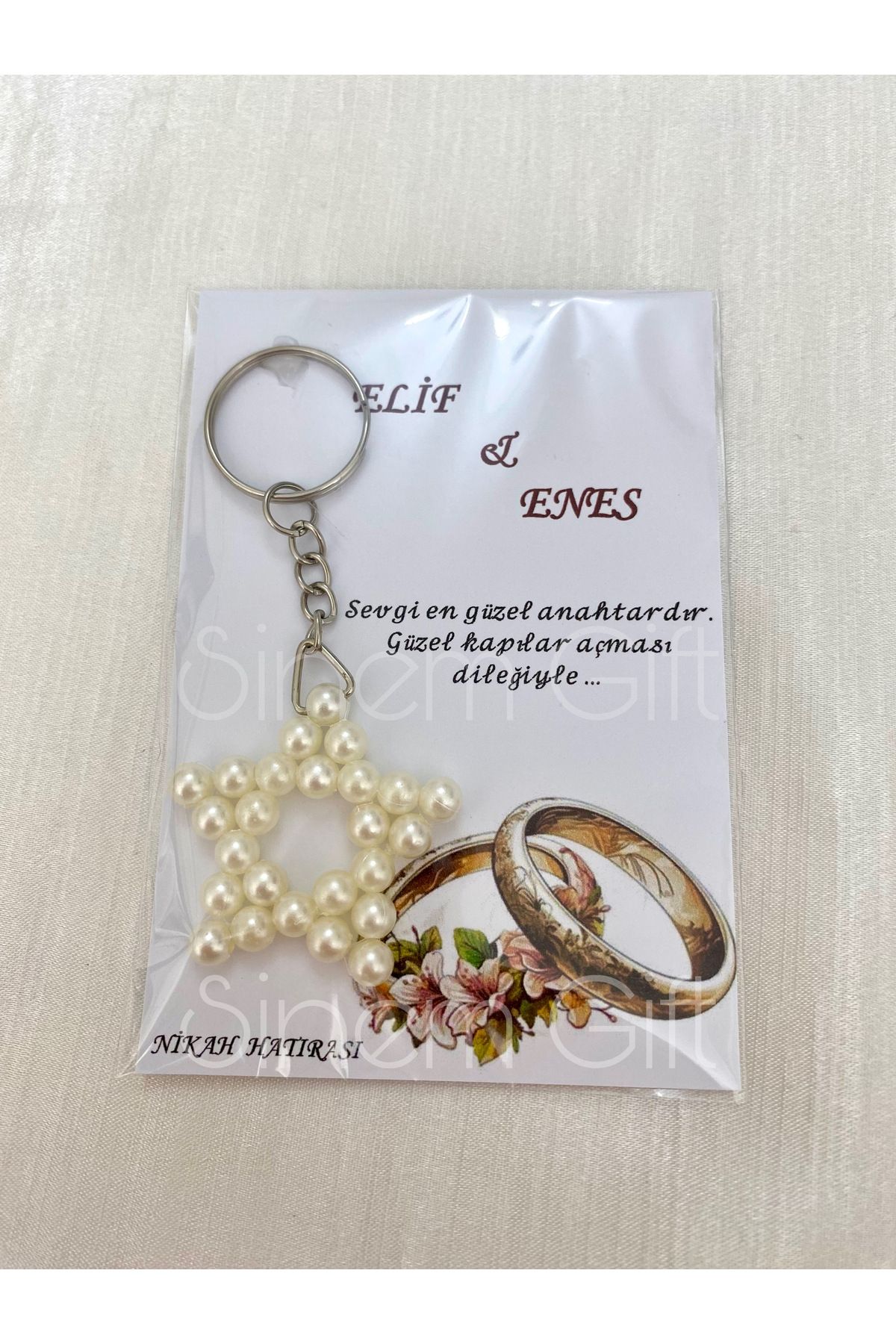Sinem Gift 20 Adet Yıldız Anahtarlık Düğün Nikah Nişan Söz Hediyelik Gümüş Anahtarlık
