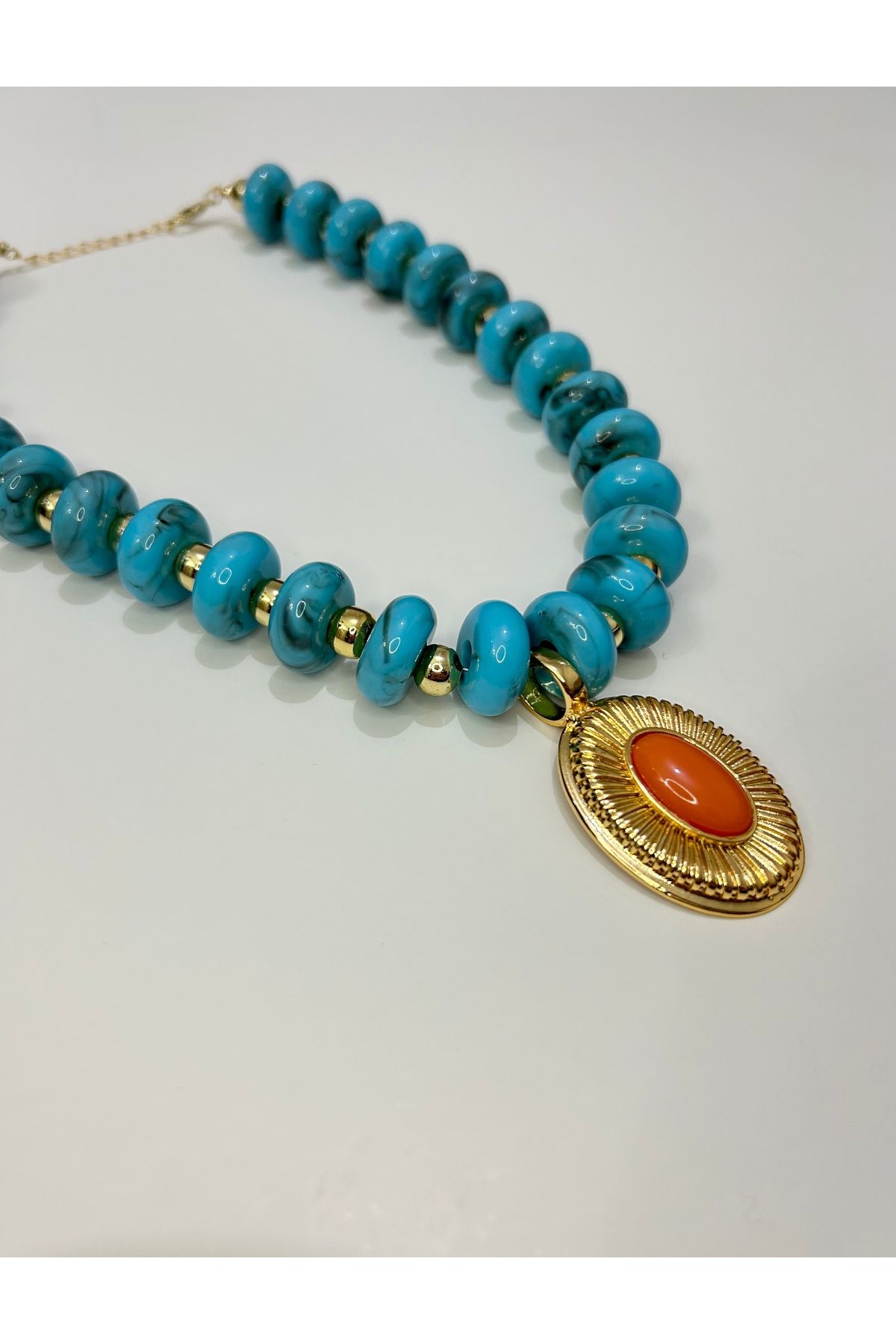 ayoljewelry Mavi mercan kolye
