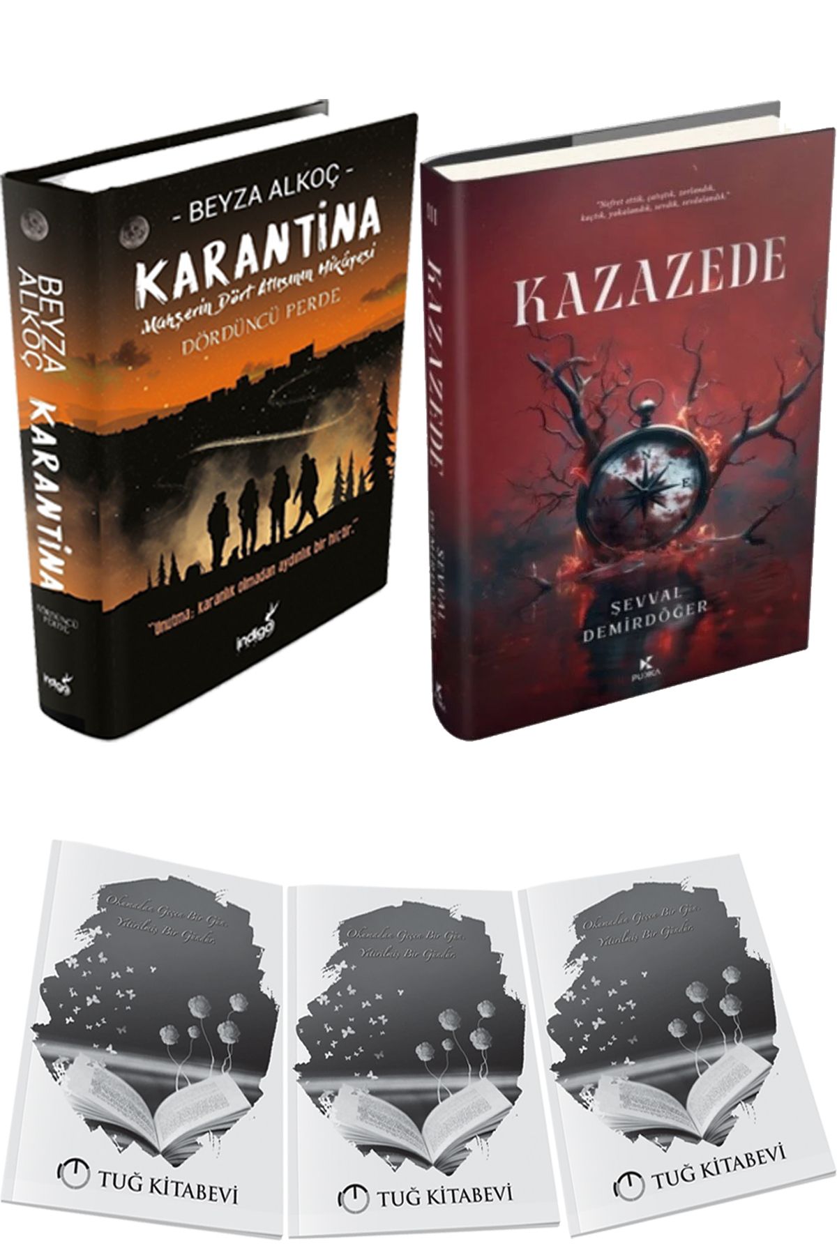 İndigo Kitap Karantina 4 Ciltli ve Kazazede 3 Ciltli + Hediyeli