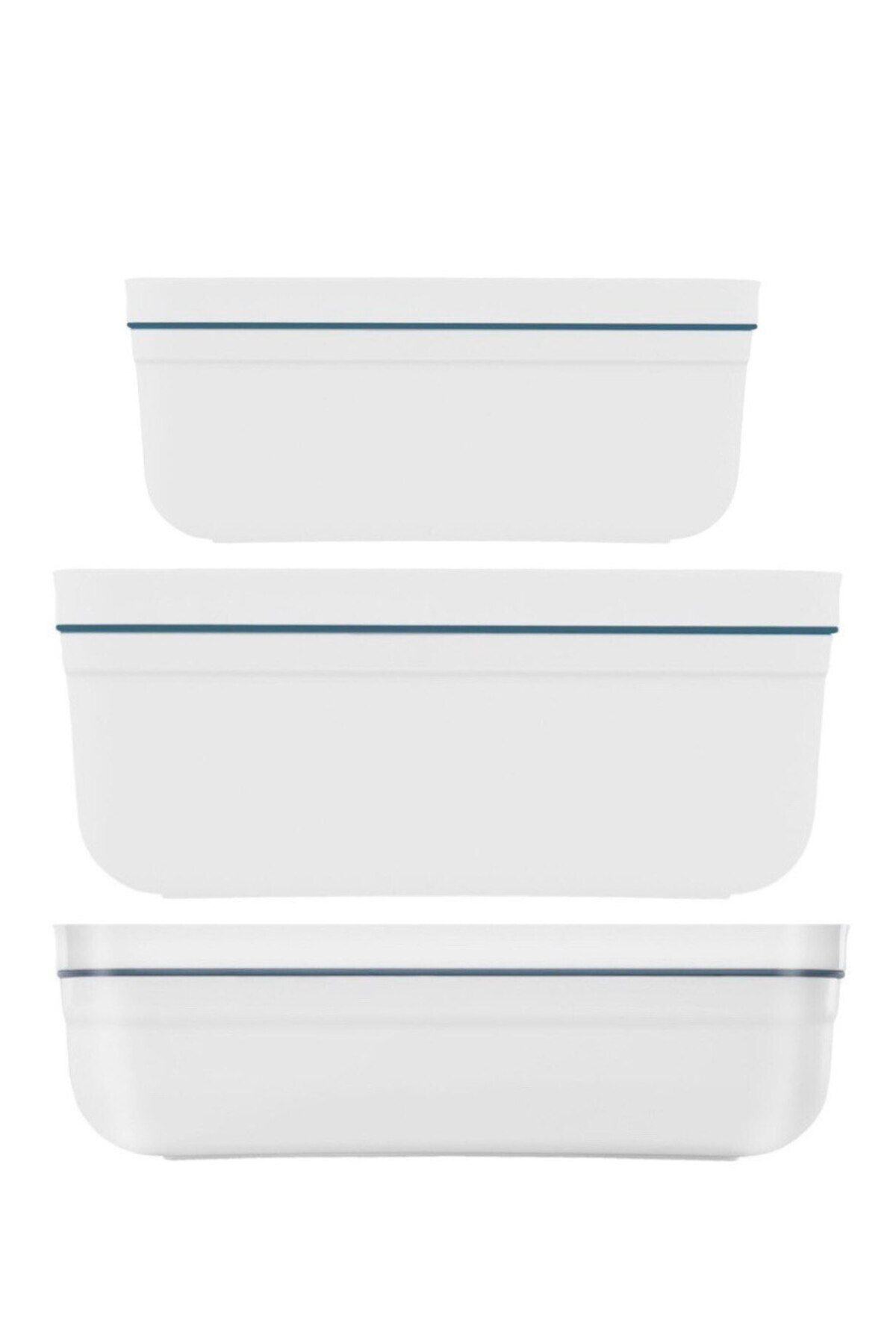 ZWILLING Fresh & Save Vakumlu Yemek Taşıma Kabı 3 Boy Plastik Beyaz-Akdeniz Mavisi