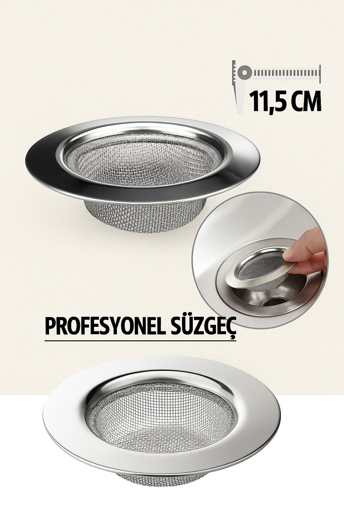 Kelepir Fırsatlar 11,5 Cm Lavabo Süzgeci Paslanmaz Çelik - Tel Süzgeç