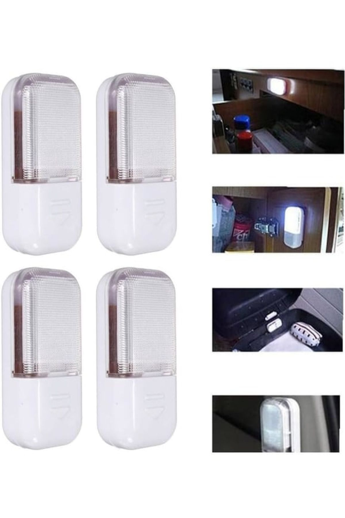 nelerbulurum 4 ADET PİLLİ ÇOK AMAÇLI DOLAP KAPI VS 10 LÜMEN OTOMATİK MANYETİK SENSÖRLÜ LED LAMBA