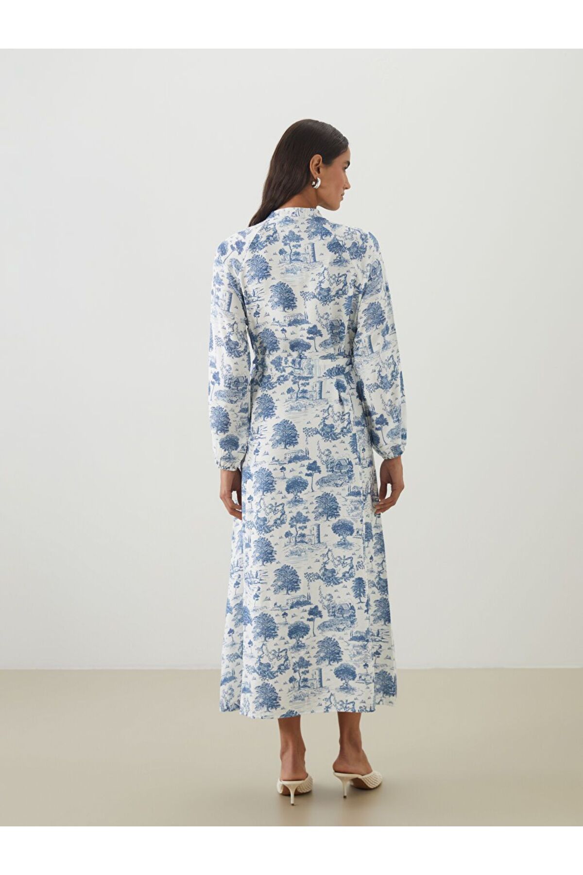 LC Waikiki-Sukienka LCW Modest Judge Collar Patterned Modal Blend 4