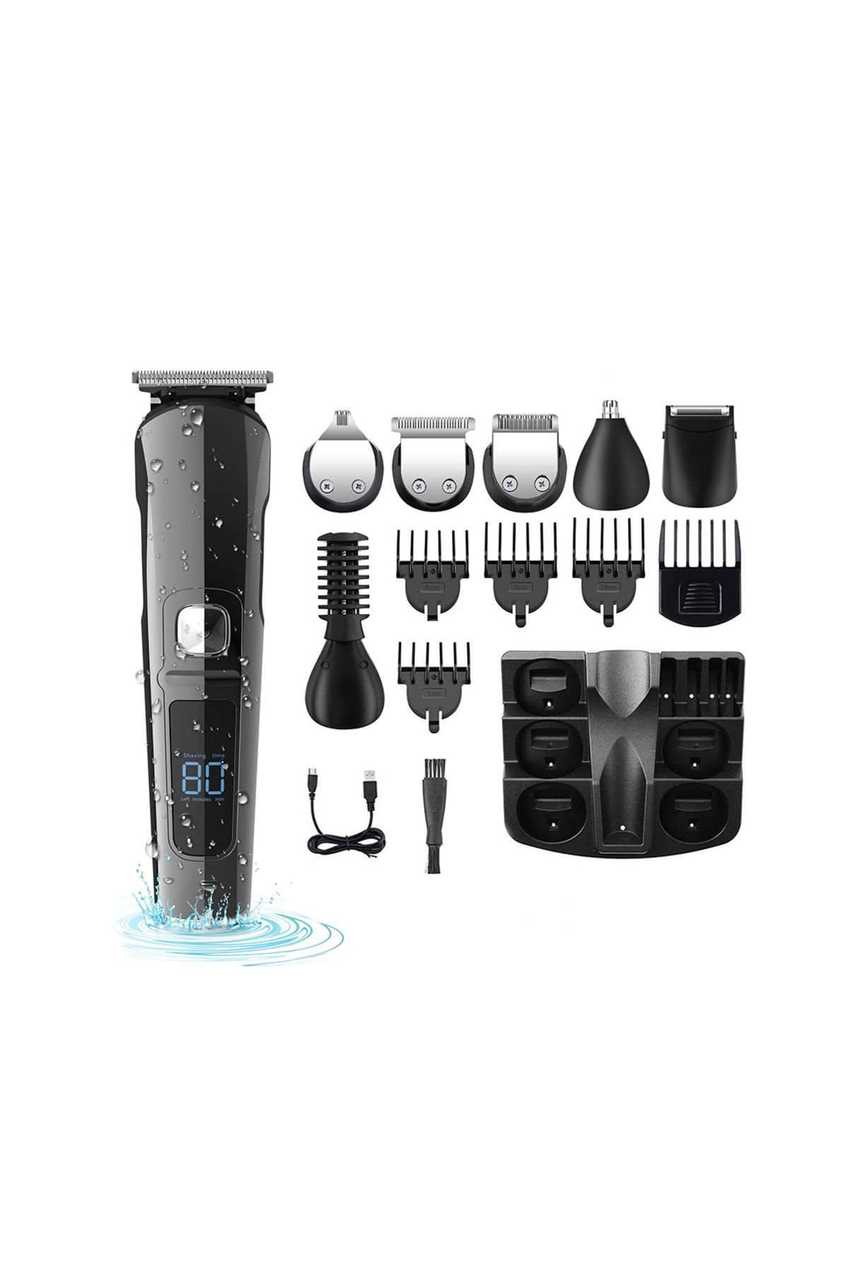 Xo Profesyonel Erkek Bakım Seti,6 Farklı Başlık,5 Farklı Tarak,600mAh 100dk,Su Geçirmez,Gösterge,CF30