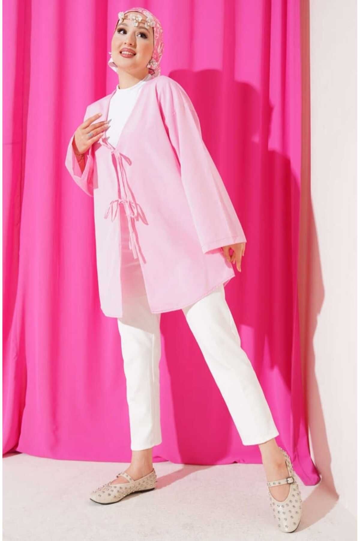 MODA VEDAT Çift Bağcıklı Poplin Kimono