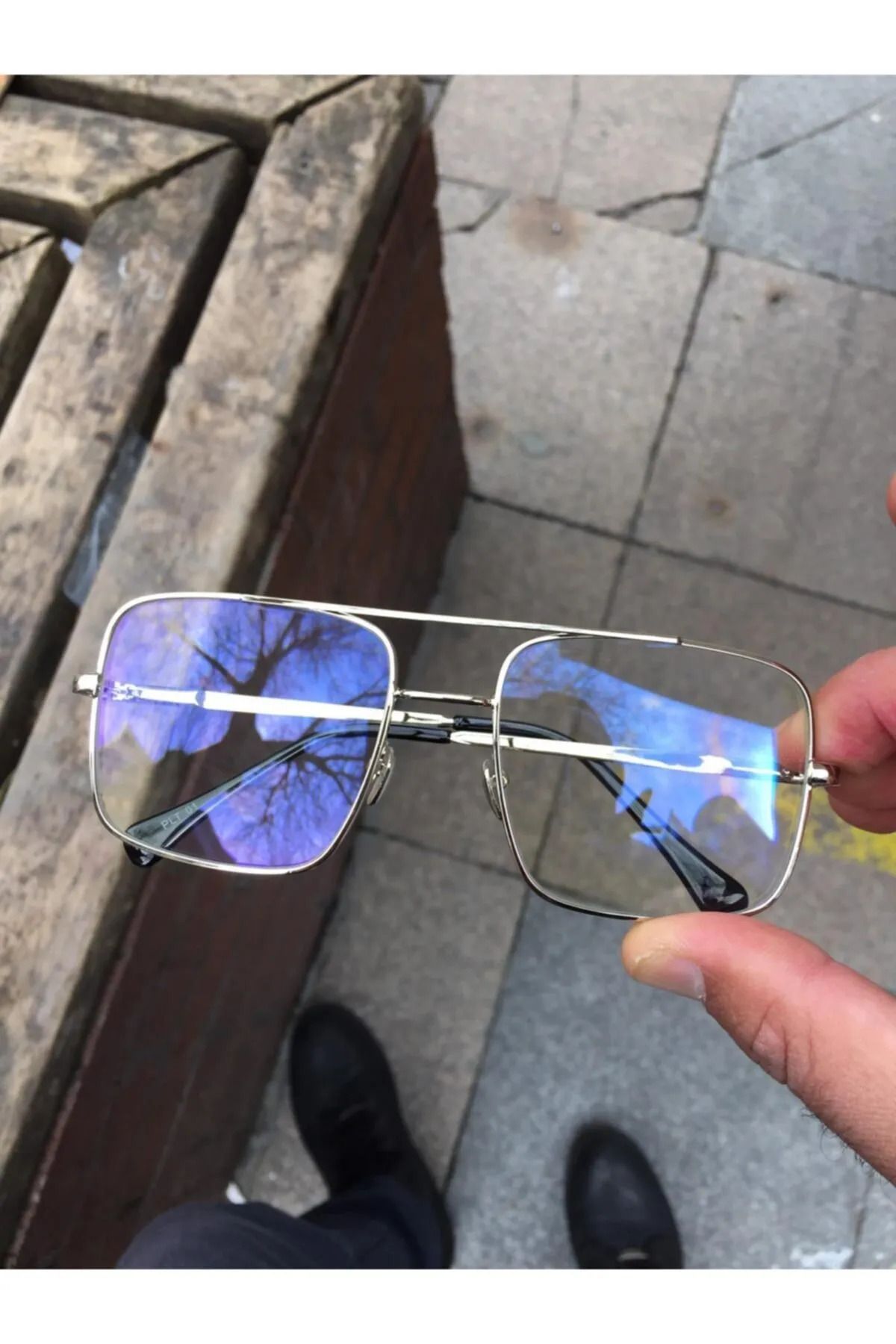 MONAL Reynmen Model Mavi Işık Filtreli Pilot Gözlük, Optik Uyumlu Camları Değişebilir