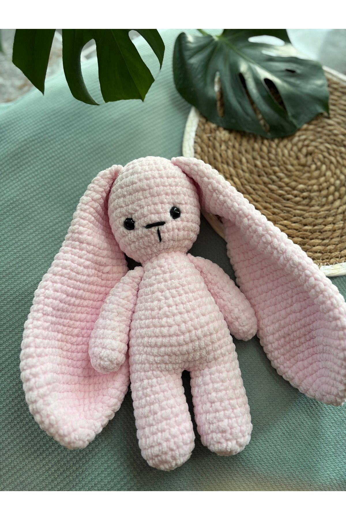 Aia&Co Amigurumi Örgü Uyku Arkadaşı Kadife İp Uzun Kulak Tavşan oyuncak