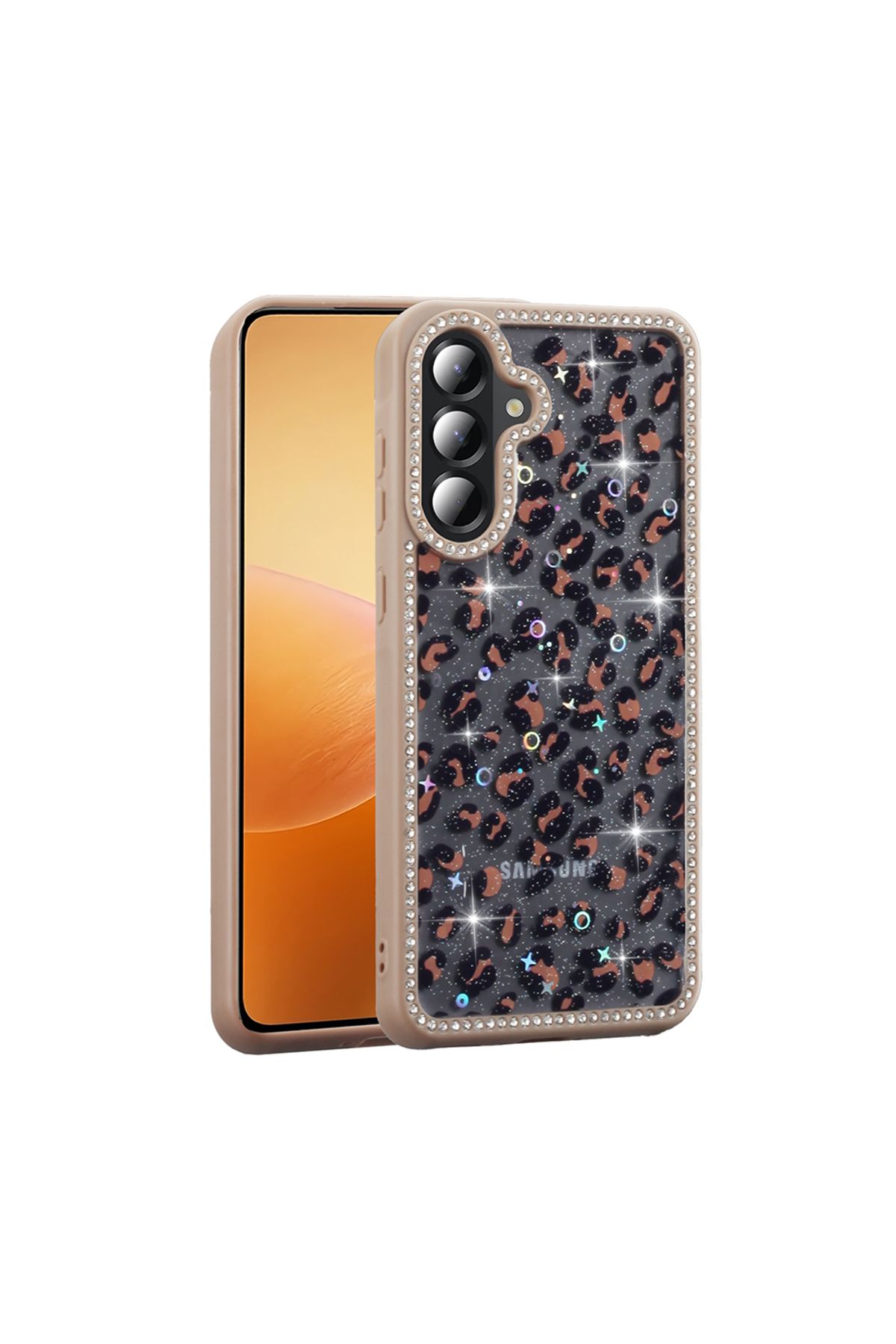 Nezih Case Samsung Galaxy A56 Uyumlu Taşlı Simli Parıltılı Desenli Kapak Kılıf