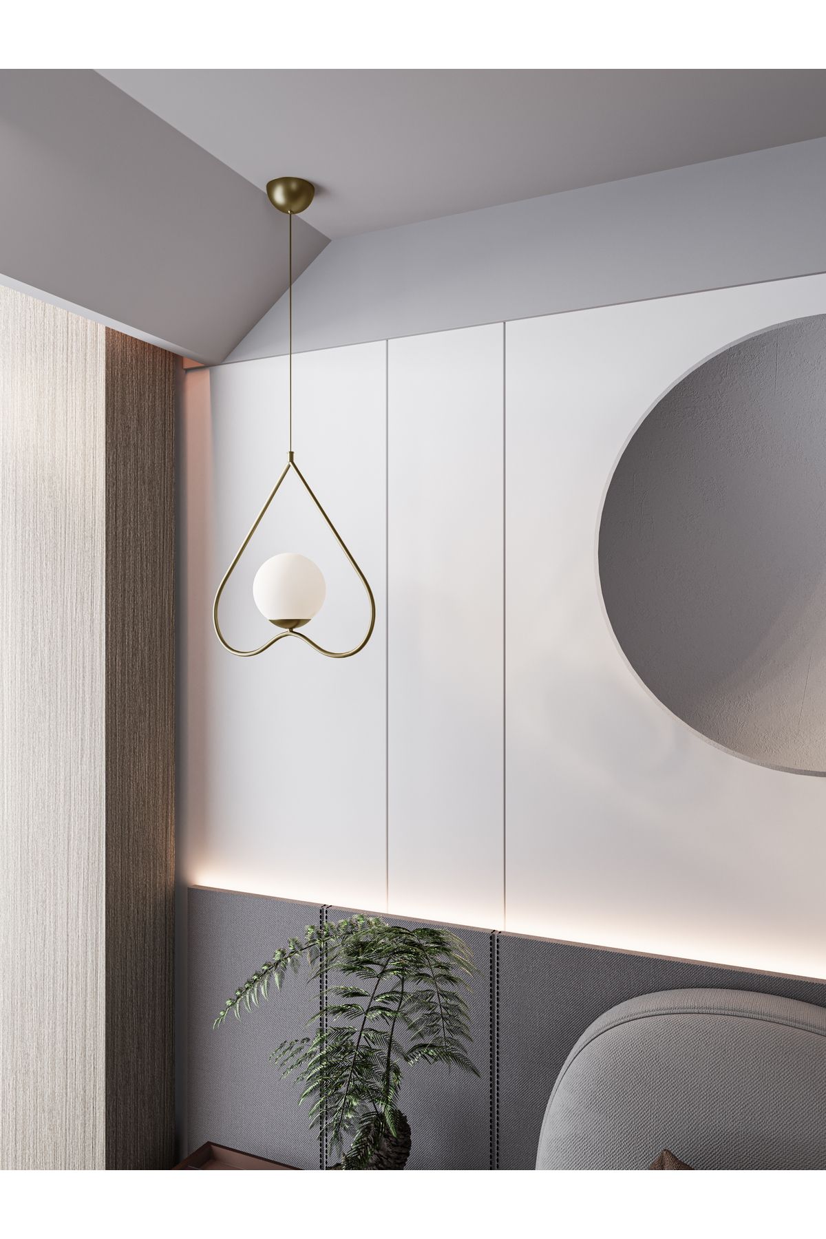 avizade Solera Avizade Kalp Formlu Füme Camlı Tekli Endüstriyel Modern Dekoratif Sarkıt Avize