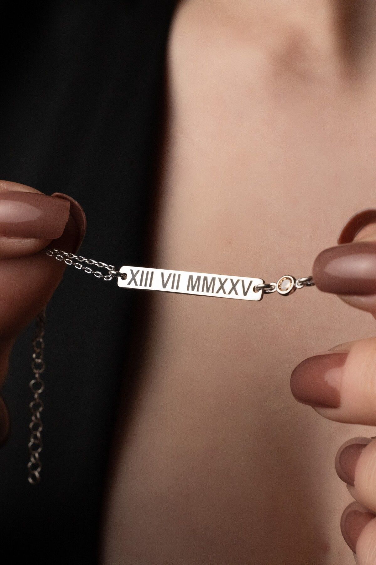 TigerxlJewellery 925 Ayar Gümüş Kişiye Özel Roma Rakamlı Bileklik – Tarih Kazımalı Şık Tasarım