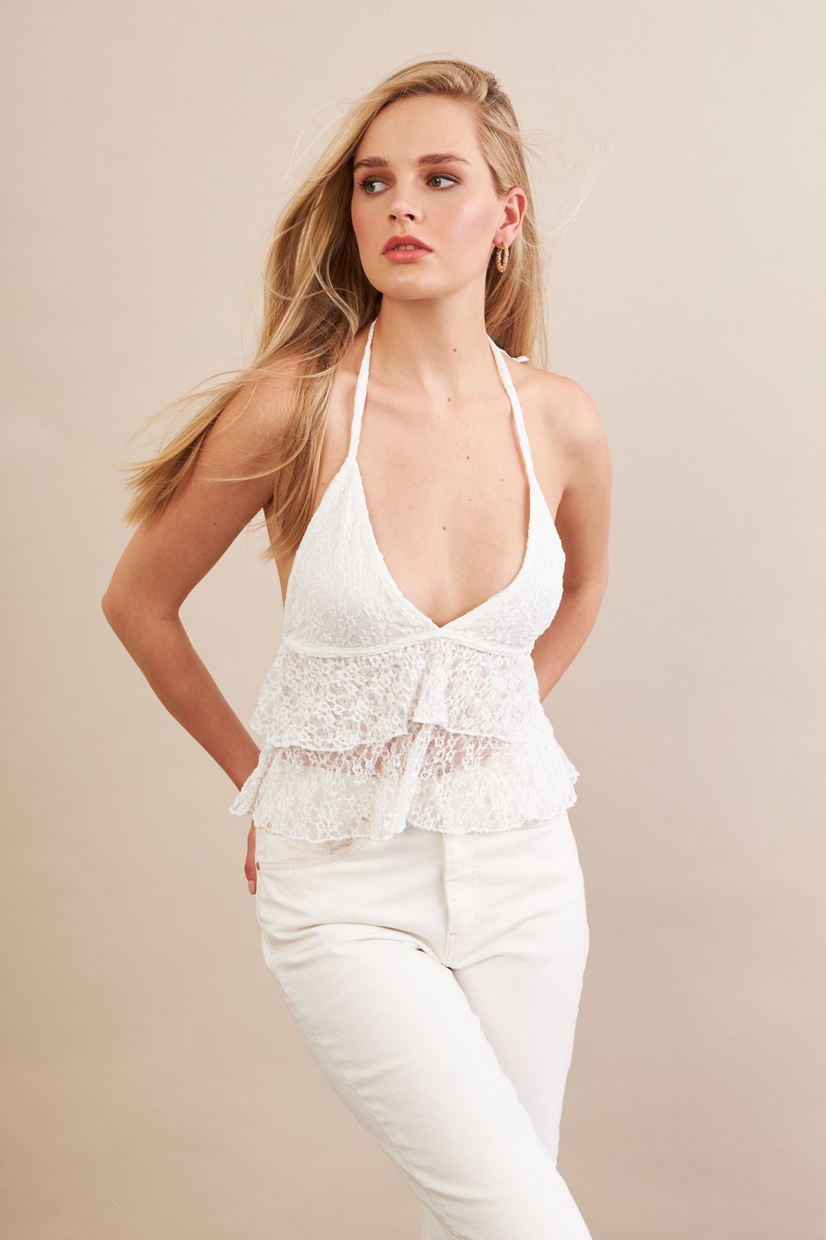 Cool & Sexy Kadın Beyaz Dantel Bluz ZH324