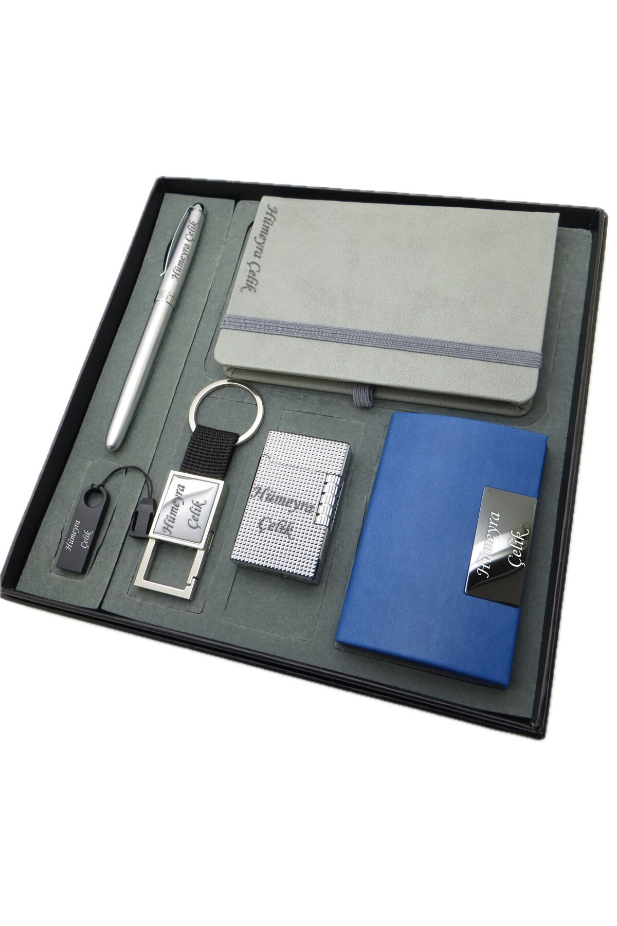 Signator ® Fusca | İsme Özel Set - Çakmak + Not Defteri + Anahtarlık + 32 Gb. Usb Bellek + Kalem ve