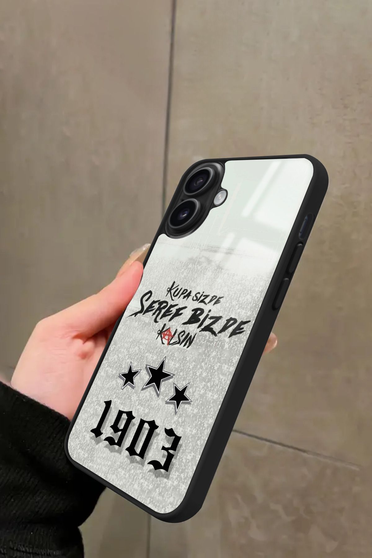 Snacase iPhone 16 Uyumlu Taraftar Sözü Yazılı Glossy Premium Kılıf