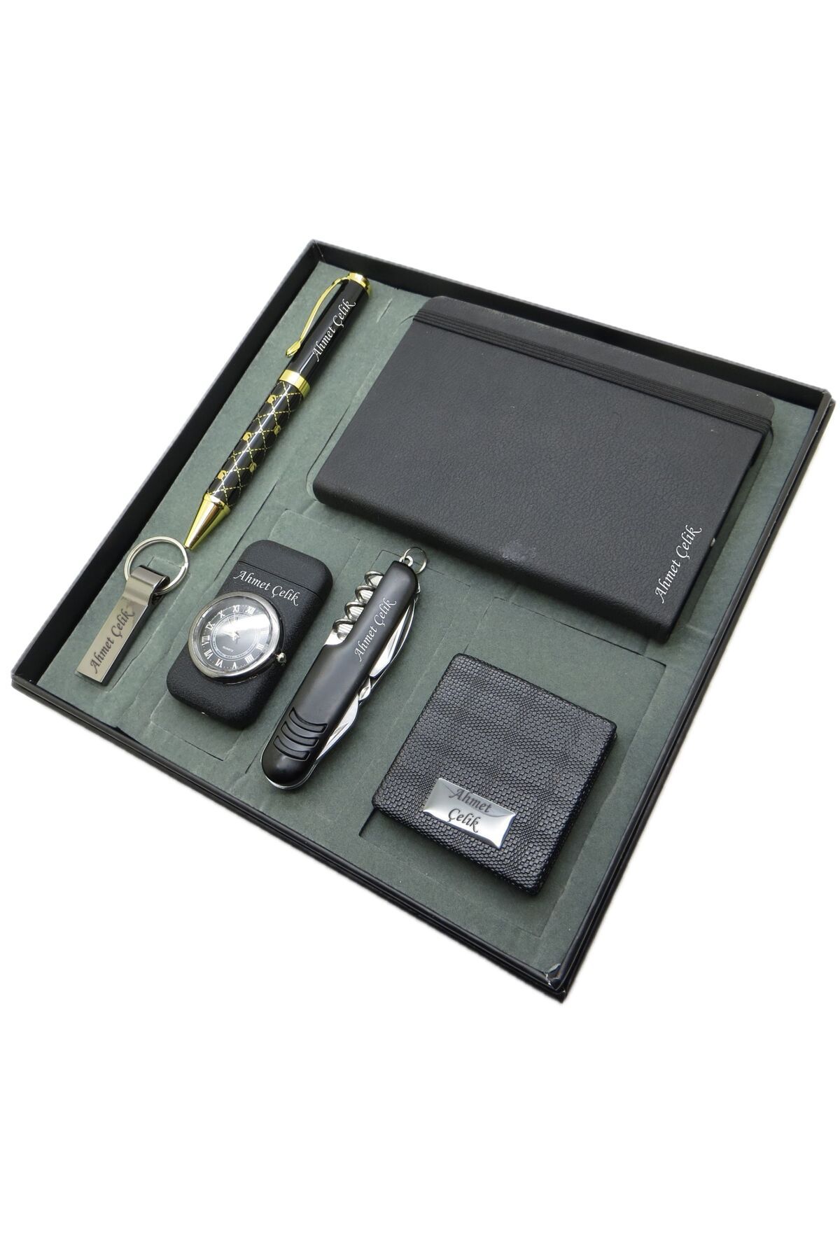 Signator ® Tempus | Kişiye Özel Set - 128 Gb. Usb Bellek + Saatli Bazalt Çakmak + Çok Fonksiyonlu Ça