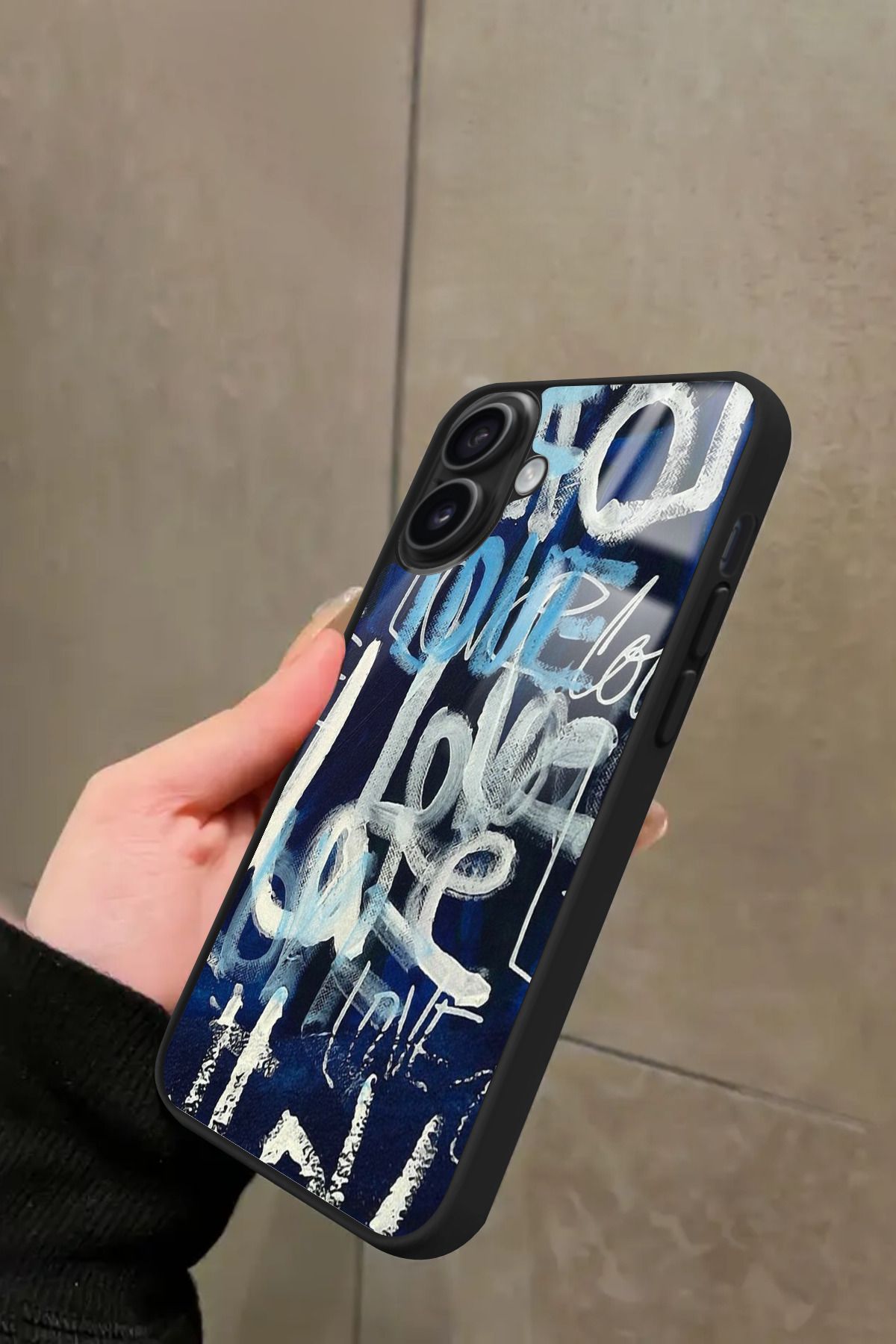 Snacase iPhone 16 Plus Uyumlu Love Yazılı Glossy Premium Kılıf