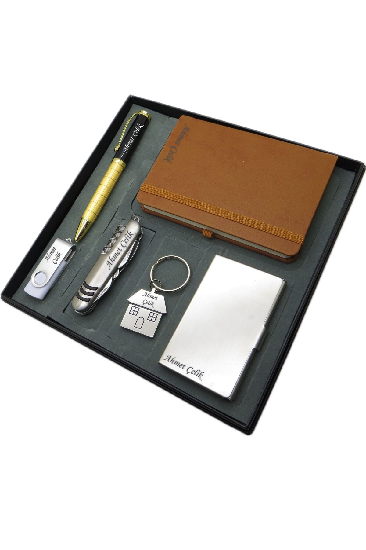 Signator ® Arbor | İsme Özel Set - 32 Gb. Usb Bellek + Çakı + Not defteri + Anahtarlık + Kalem ve K