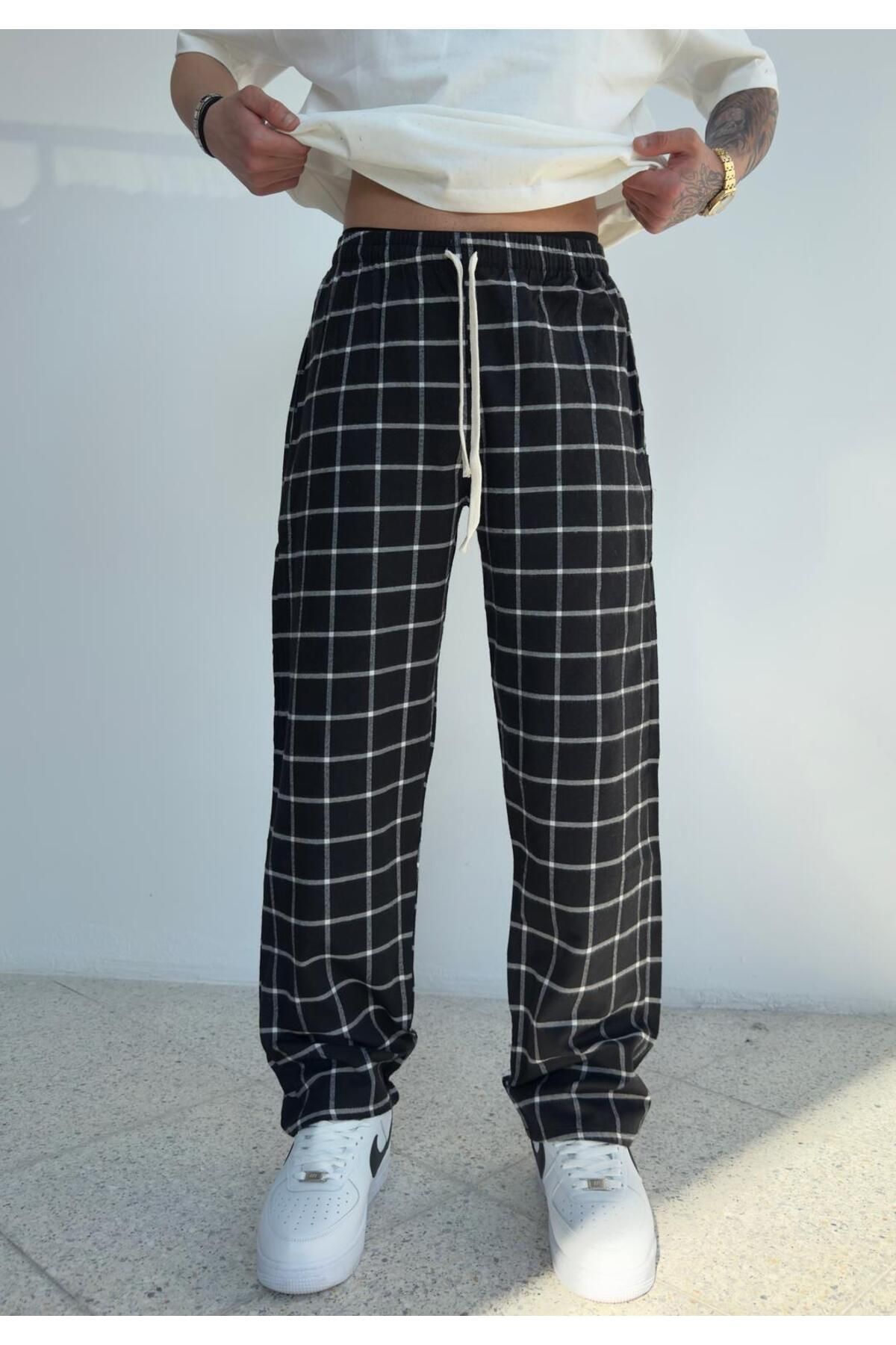 zaee Yazlık İnce Kumaş Kareli Pijama Alt