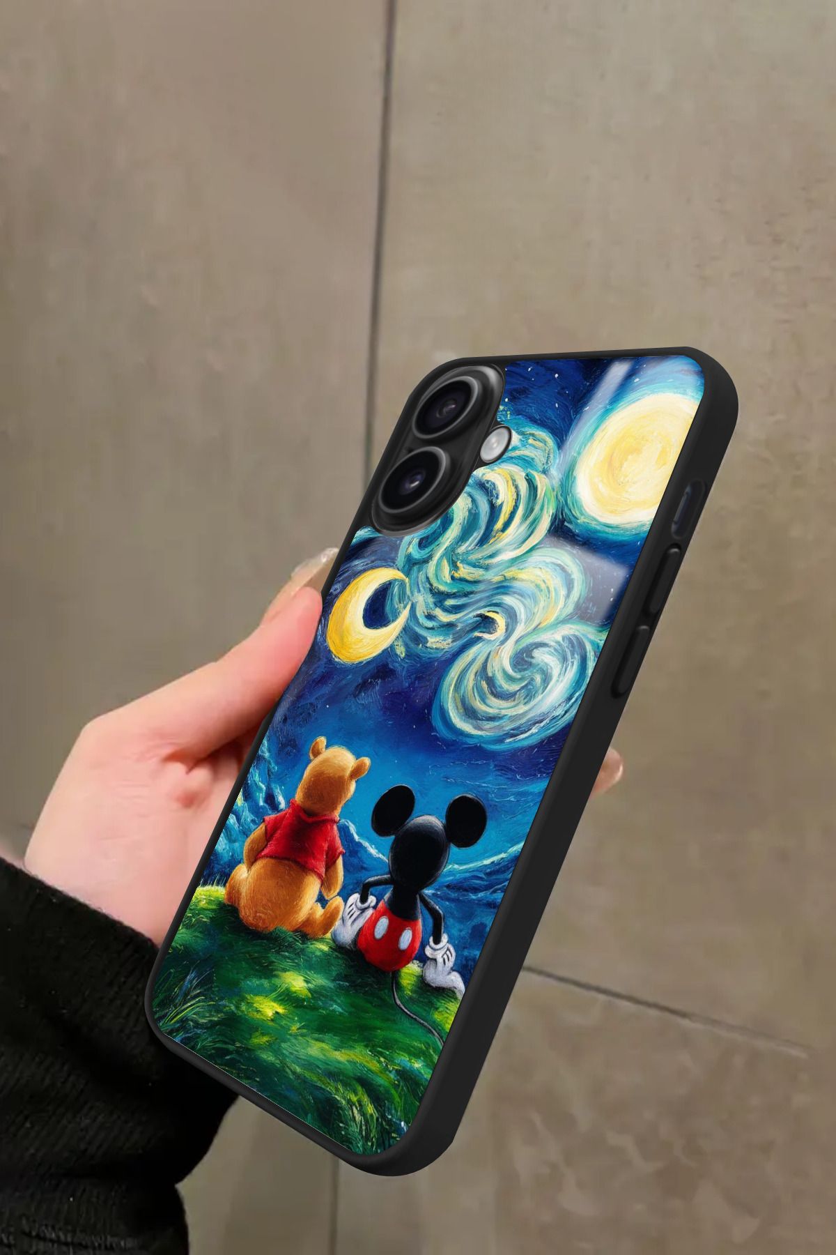 Snacase iPhone 16 Plus Uyumlu Mıckey Donald Tasarımlı Glossy Premium Kılıf