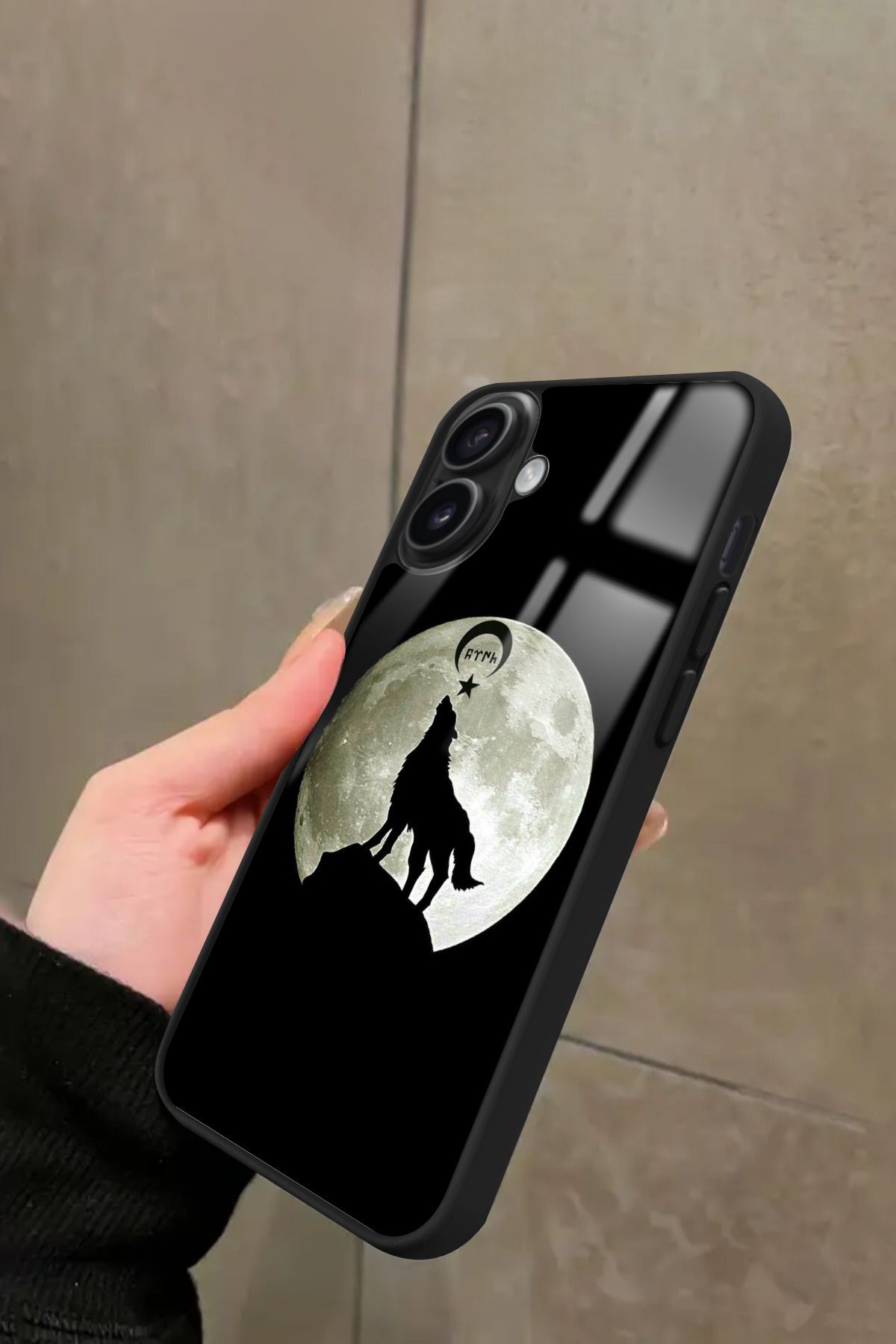 Snacase iPhone 16 Uyumlu Bozkurt Tasarımlı Glossy Premium Kılıf