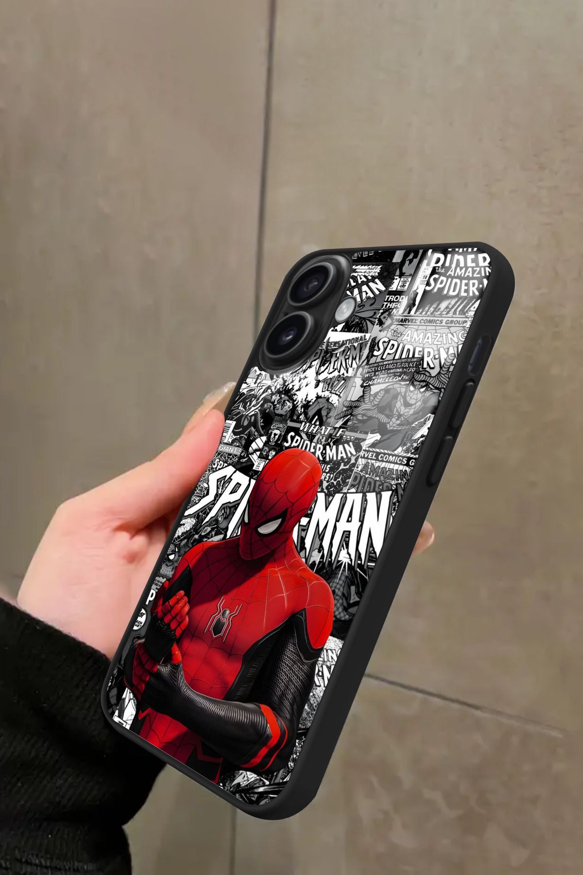 Snacase iPhone 16 Uyumlu Örümcek Adam Tasarımlı Glossy Premium Kılıf