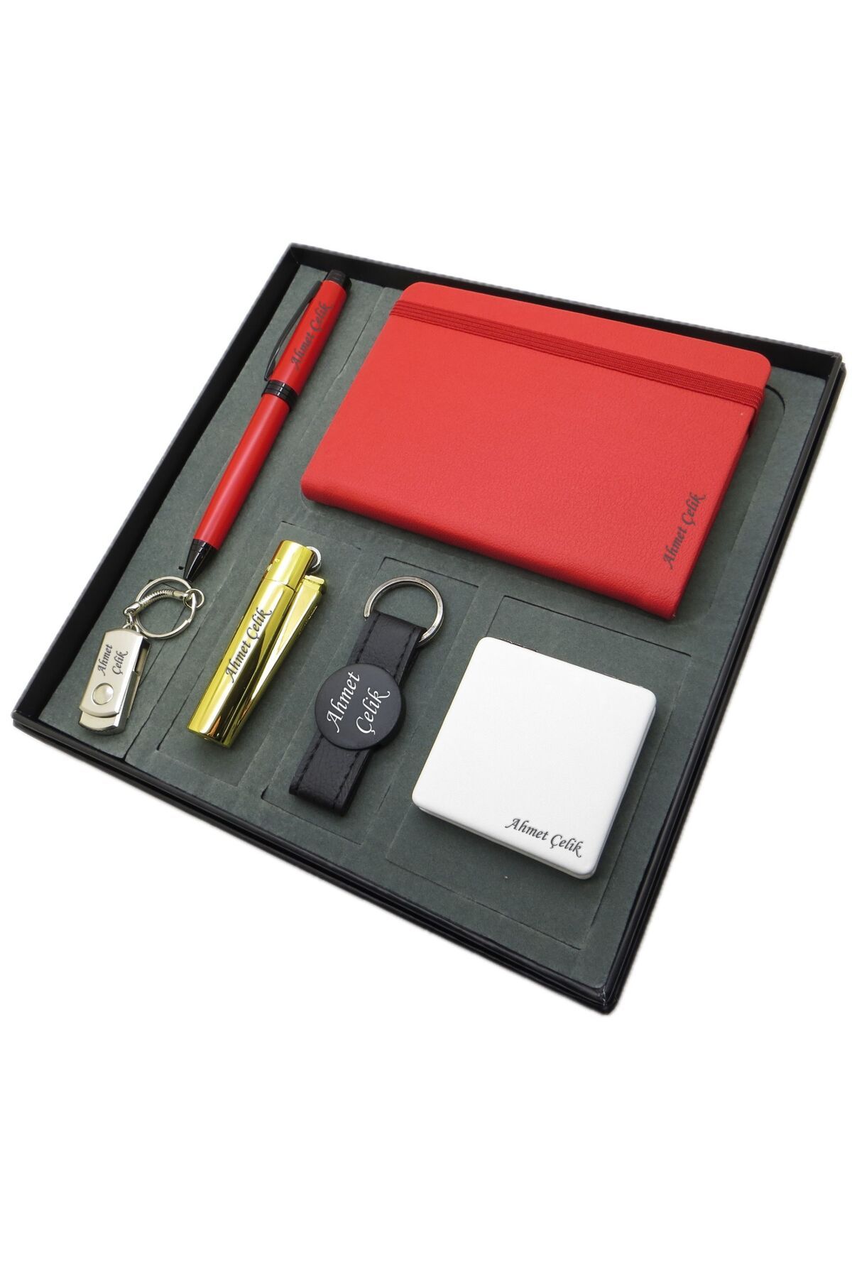 Signator ® Fragum | İsme Özel Set - 32 Gb. Usb Bellek + Çakmak + Not defteri + Anahtarlık + Kalem v