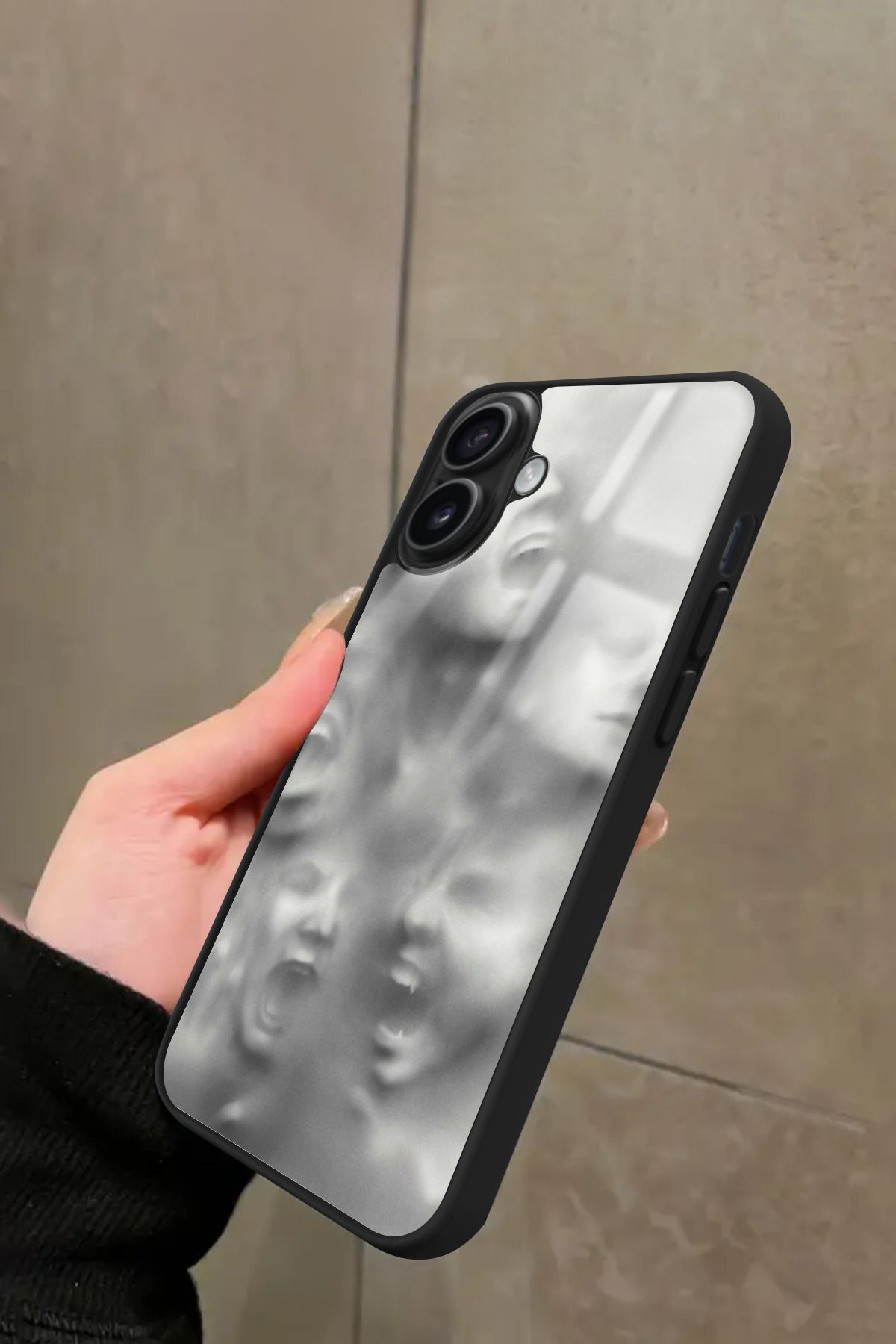 Snacase iPhone 16 Uyumlu Beyaz Sanat Tasarımlı Glossy Premium Kılıf