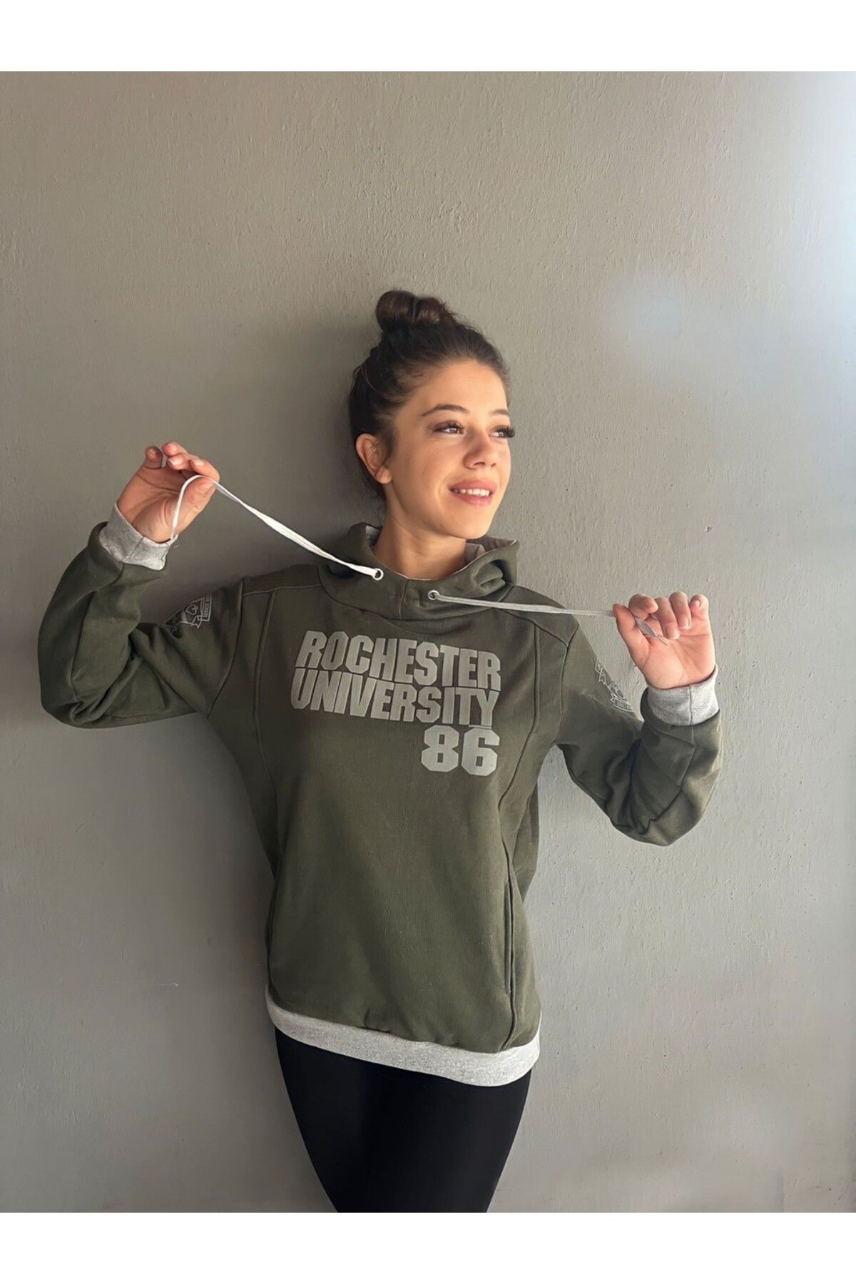BUTİCK ROC Unisex Kapüşonlu Baskılı Cepli Sweatshirt